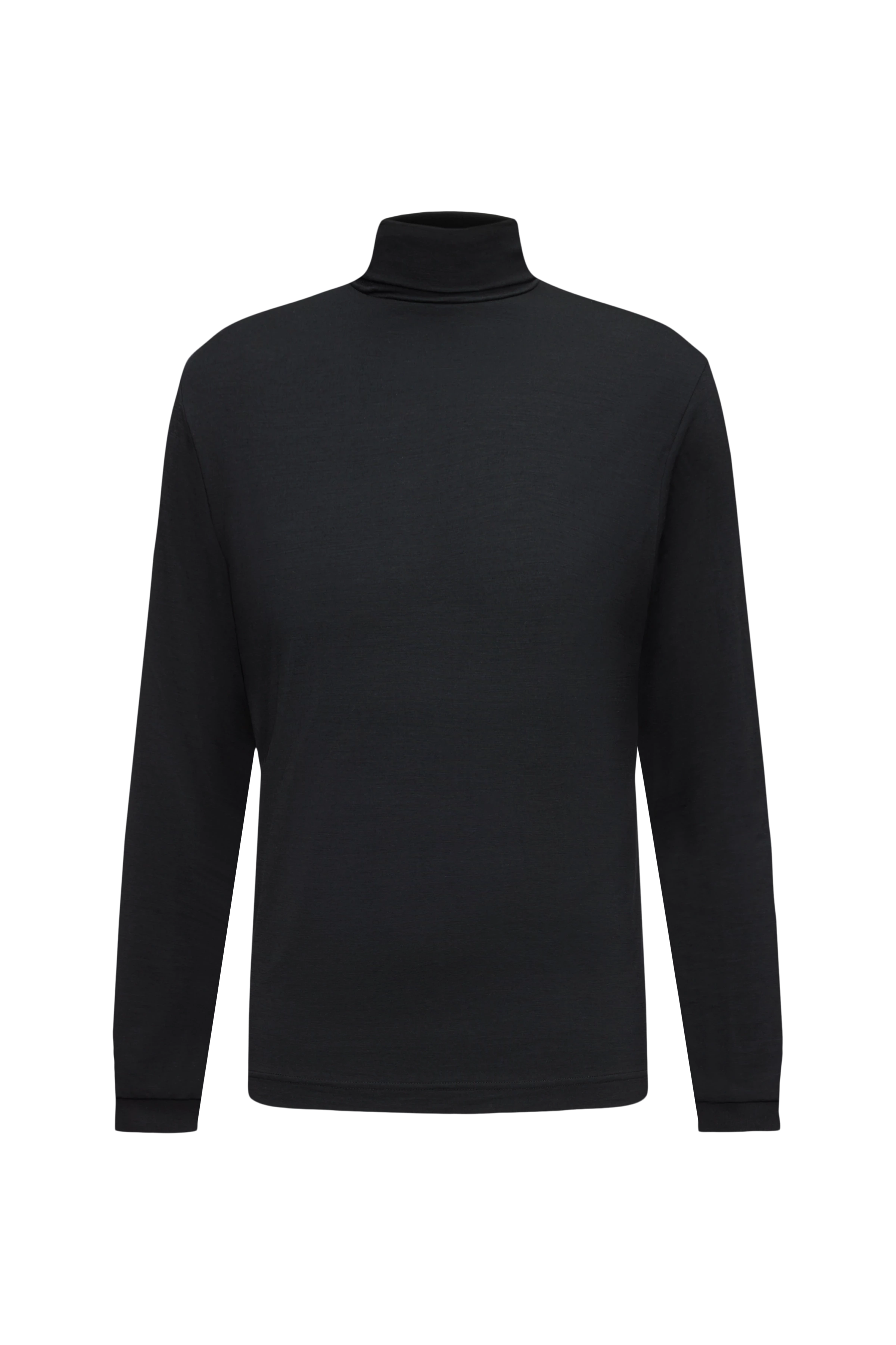 EMANUEL - Turtleneck Shirt in Merino-Mix - Herren - schwarz - Freisteller Frontansicht
