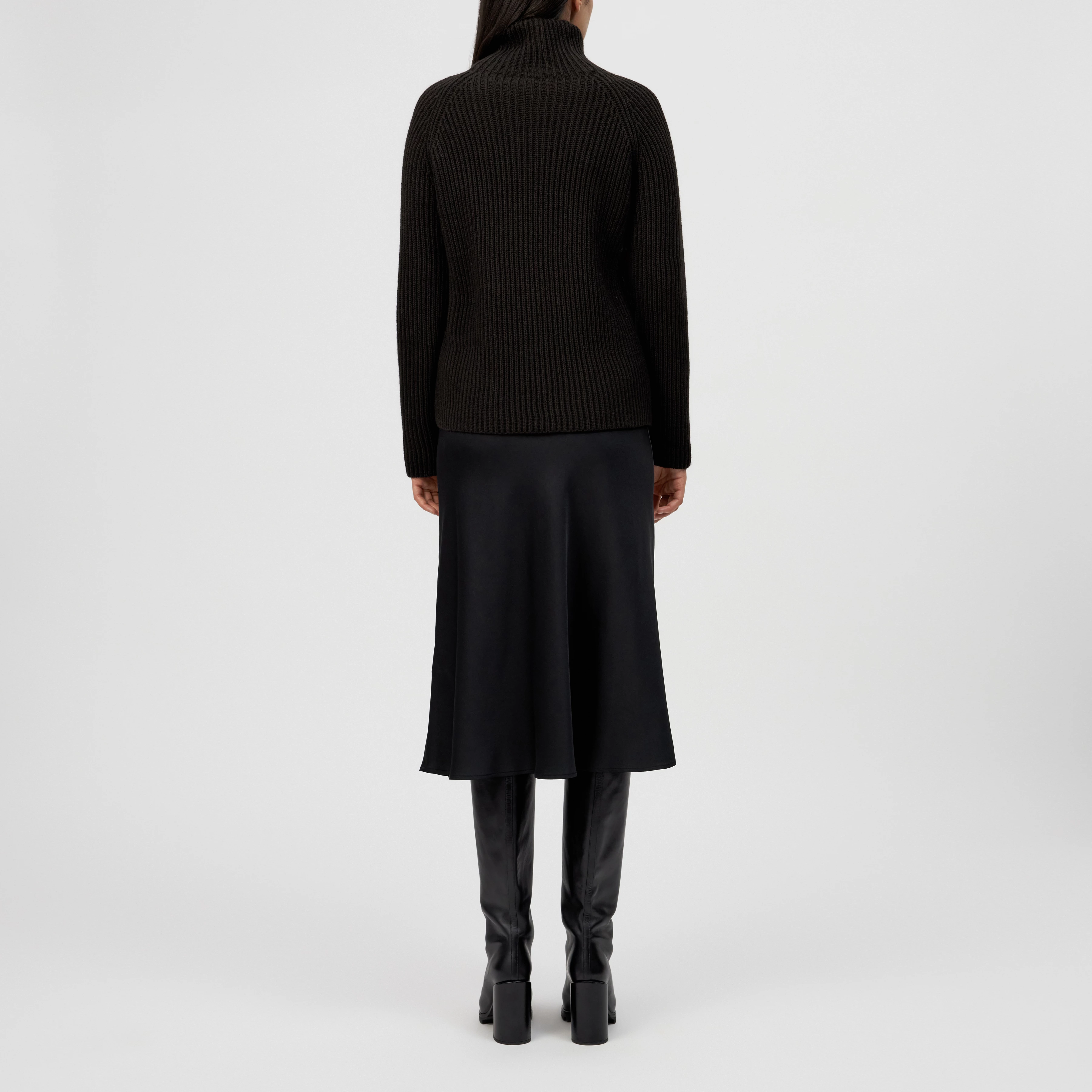 ARWEN - Pull à col roulé en mélange de laine et d'alpaga - women - marron - Rückansicht