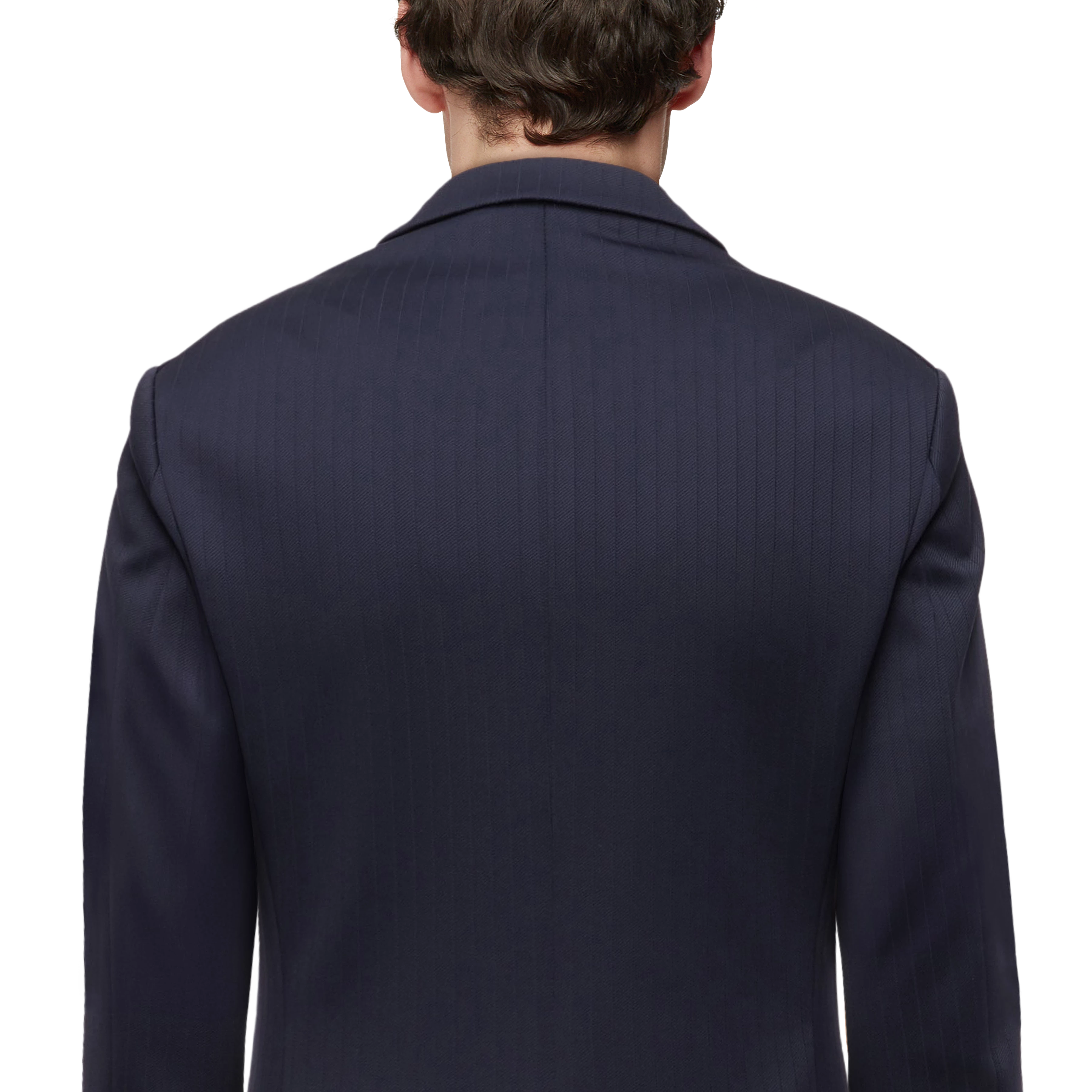 P-IRVING - Skinny fit suit in striped jersey - men - blue - Detailansicht am Model