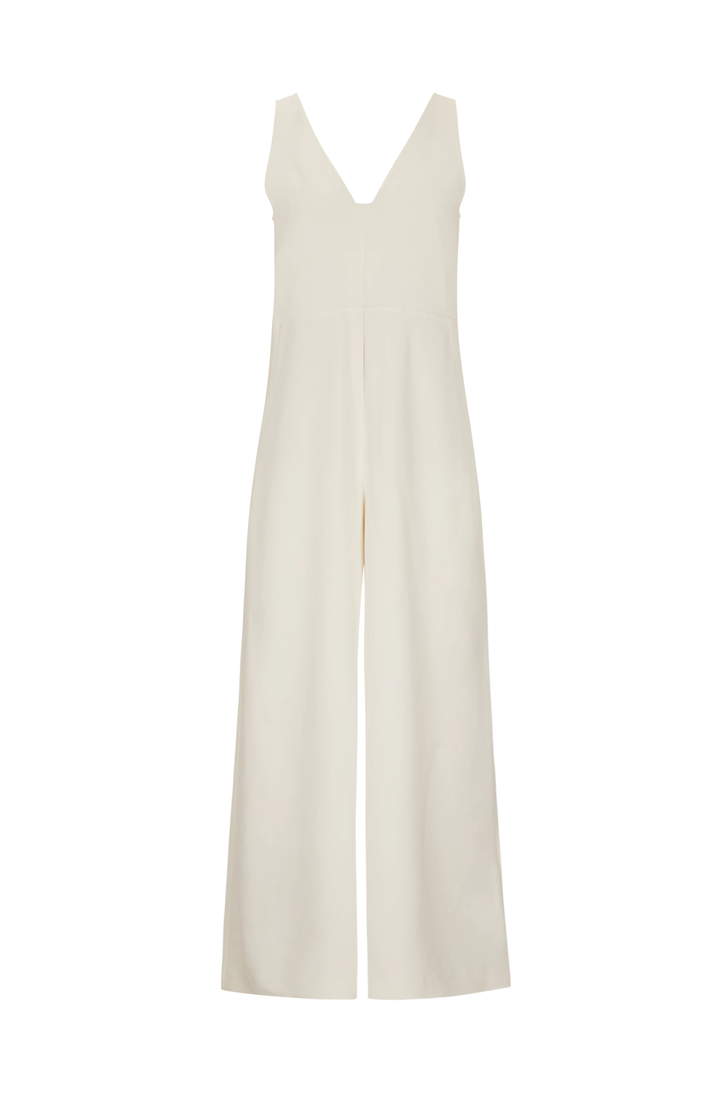 JEFFSUNG - Lässiger Overall in luxuriösem Satin - Damen - off white - Freisteller Frontansicht
