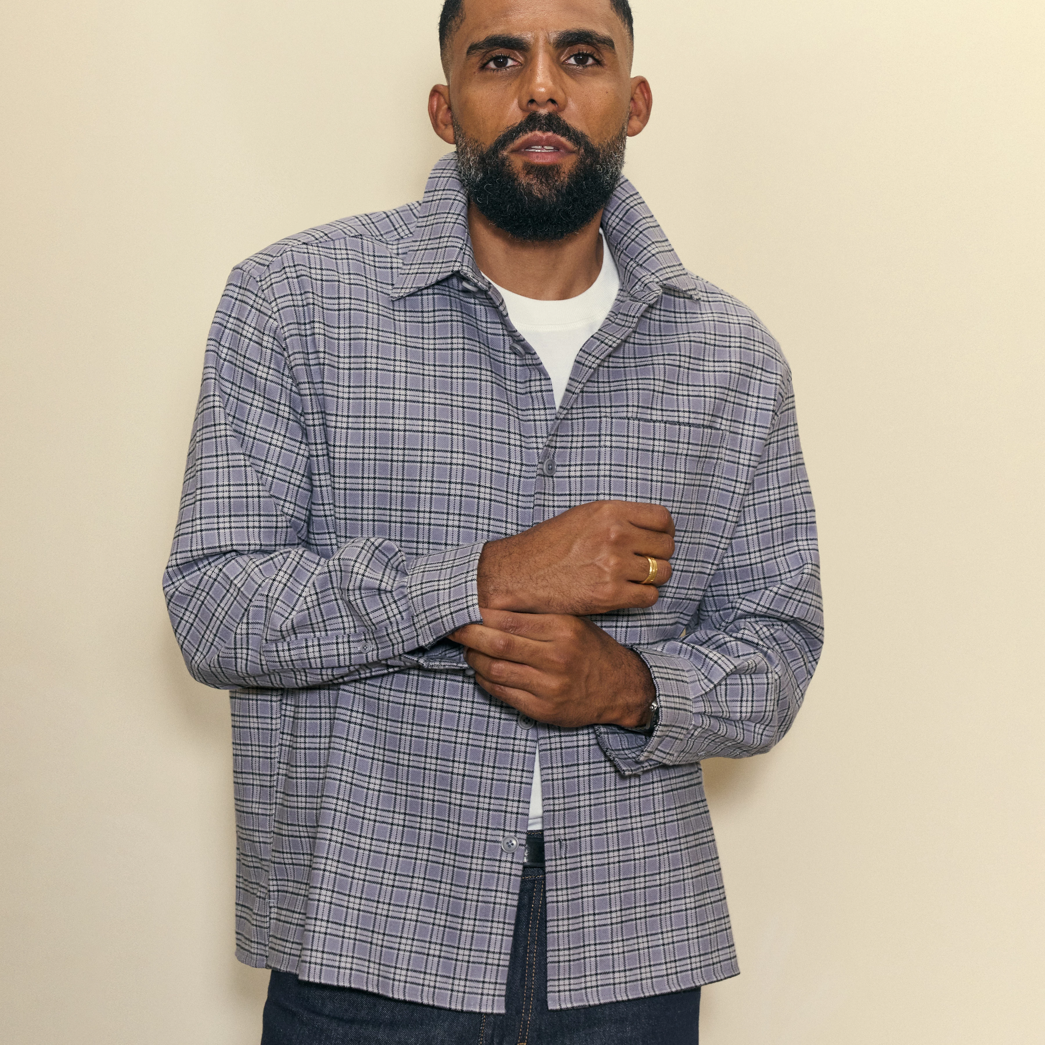 BAUNT - Regular Fit Cotton-blend Shirt - men - grey