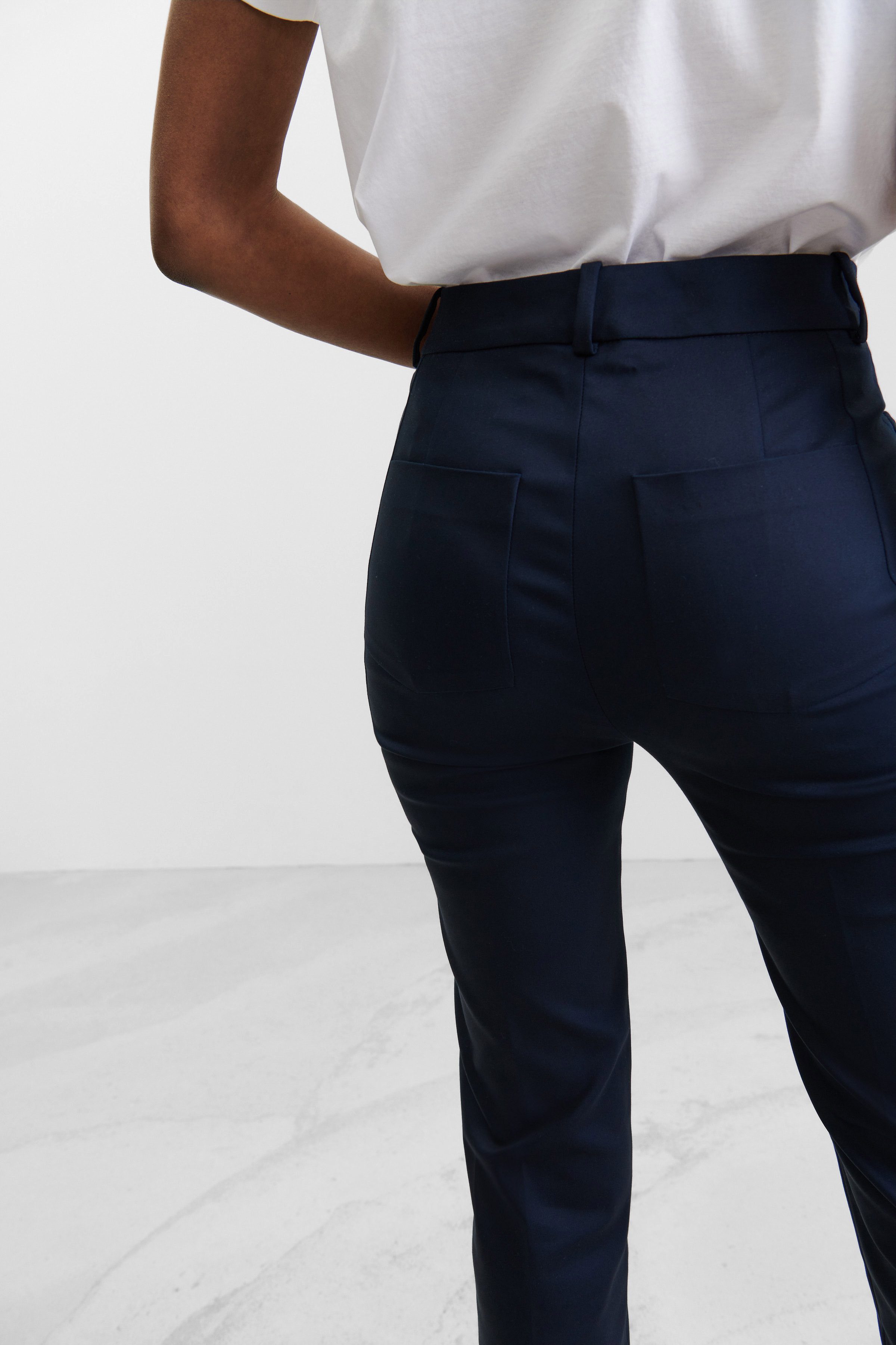 TROUSERS WITH SATIN WAISTBAND - Anthracite grey