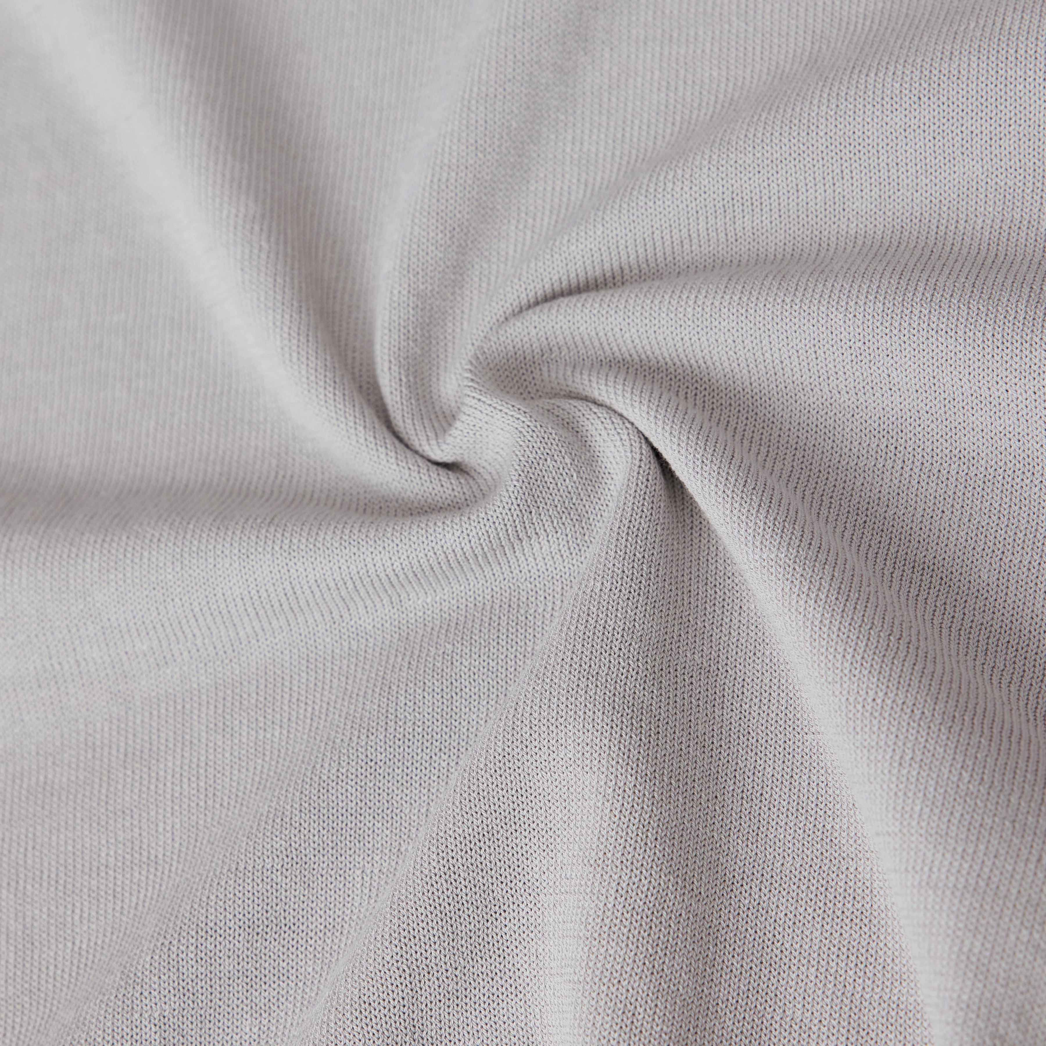 DILARY - Casual gebreid T-shirt in crêpe katoen - dames - grijs - Materialbild (B2C)