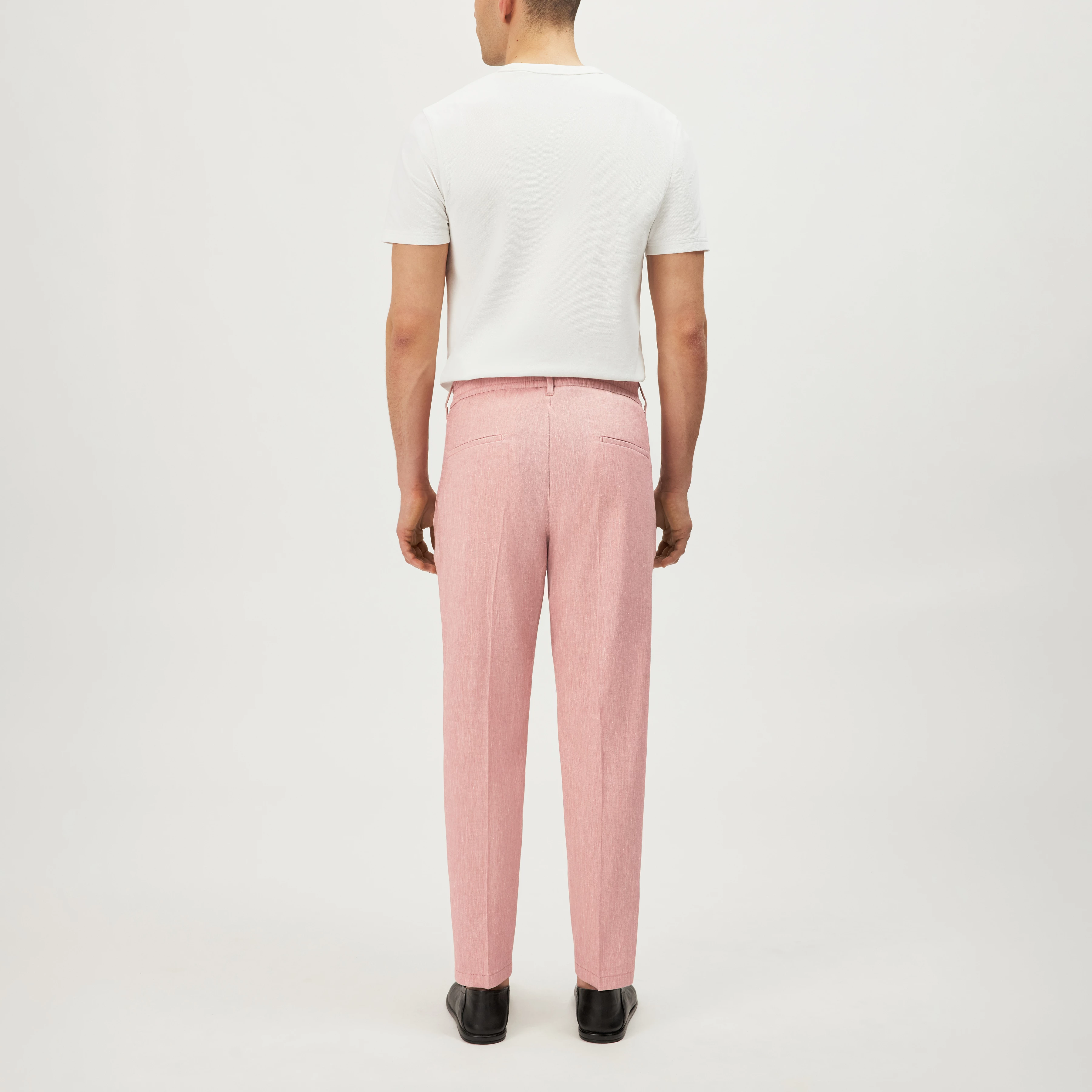 CHASY - Casual bukser med læg i hørmix - men - orange - Rückansicht