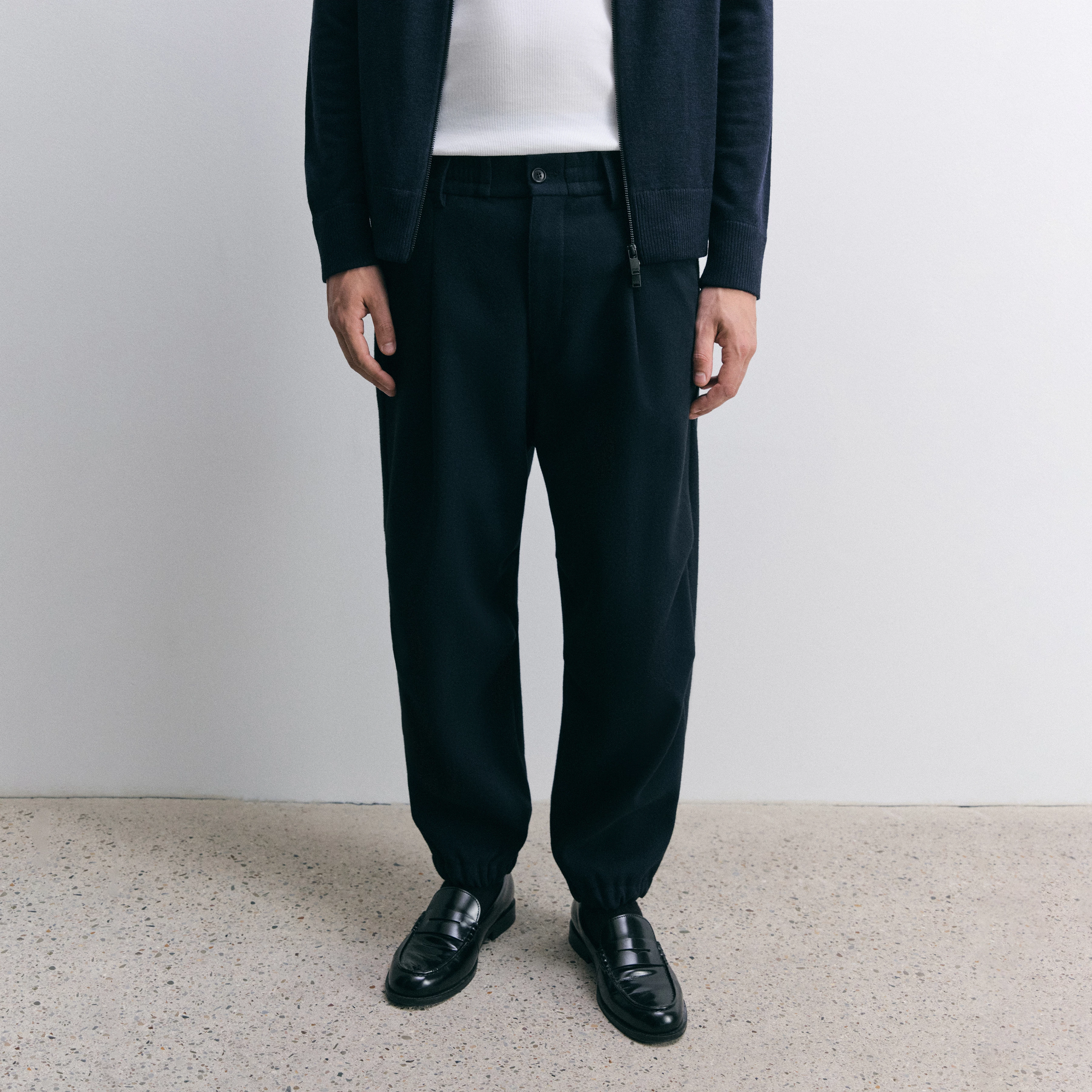 LIROG_C - Utility trousers in soft flannel - men - blue