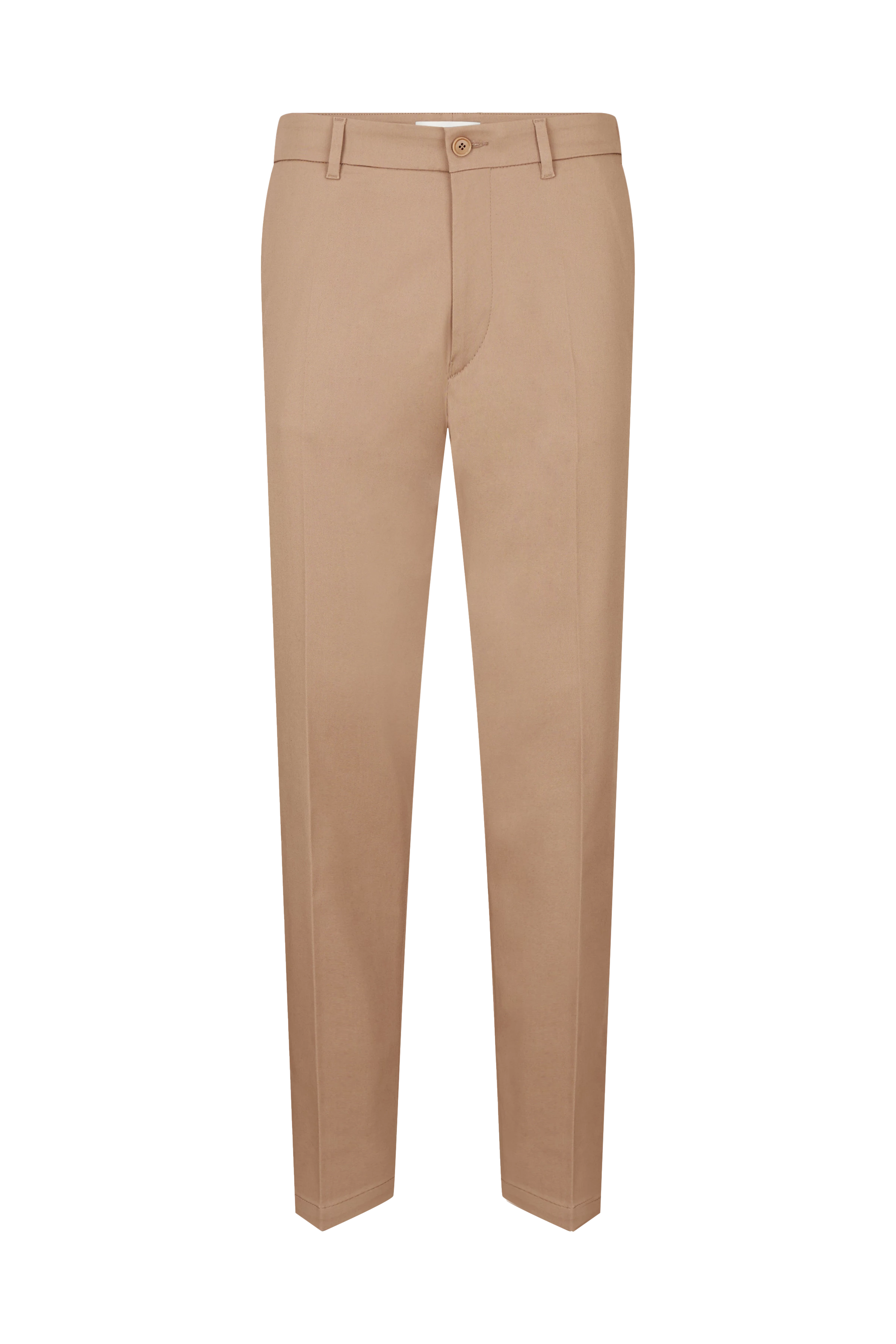 AJEND - Pantalon confectionné en gabardine de coton - men - marron - Freisteller Frontansicht