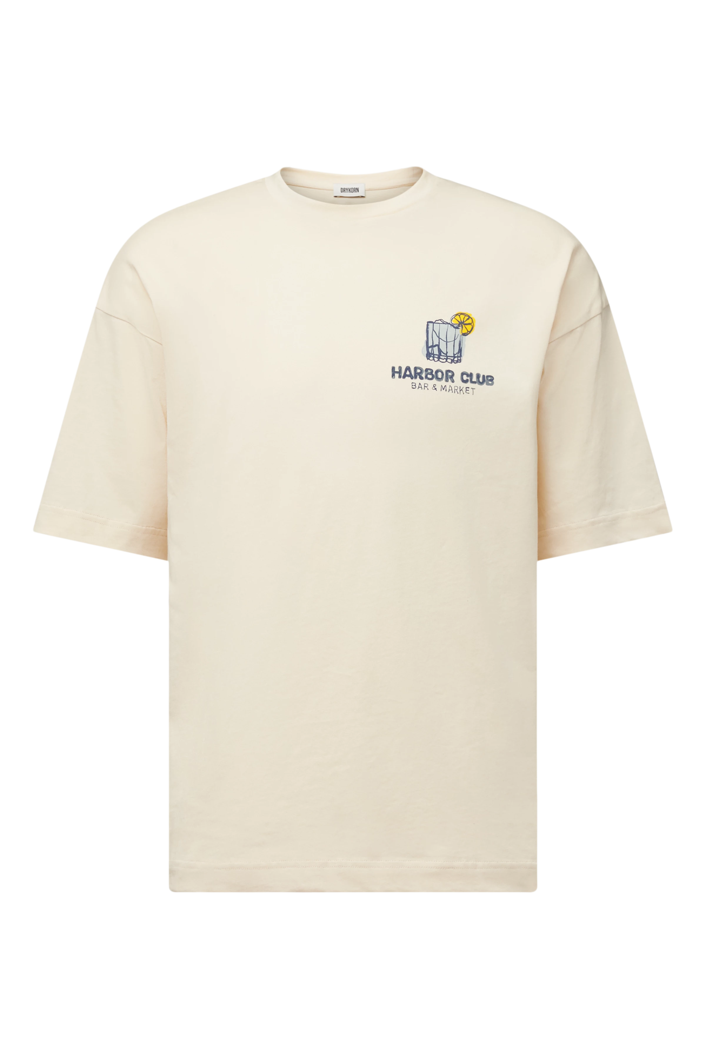 KAYRO_HC - Relaxed Fit T-Shirt in reiner Baumwolle mit Print - Herren - beige - Freisteller Frontansicht