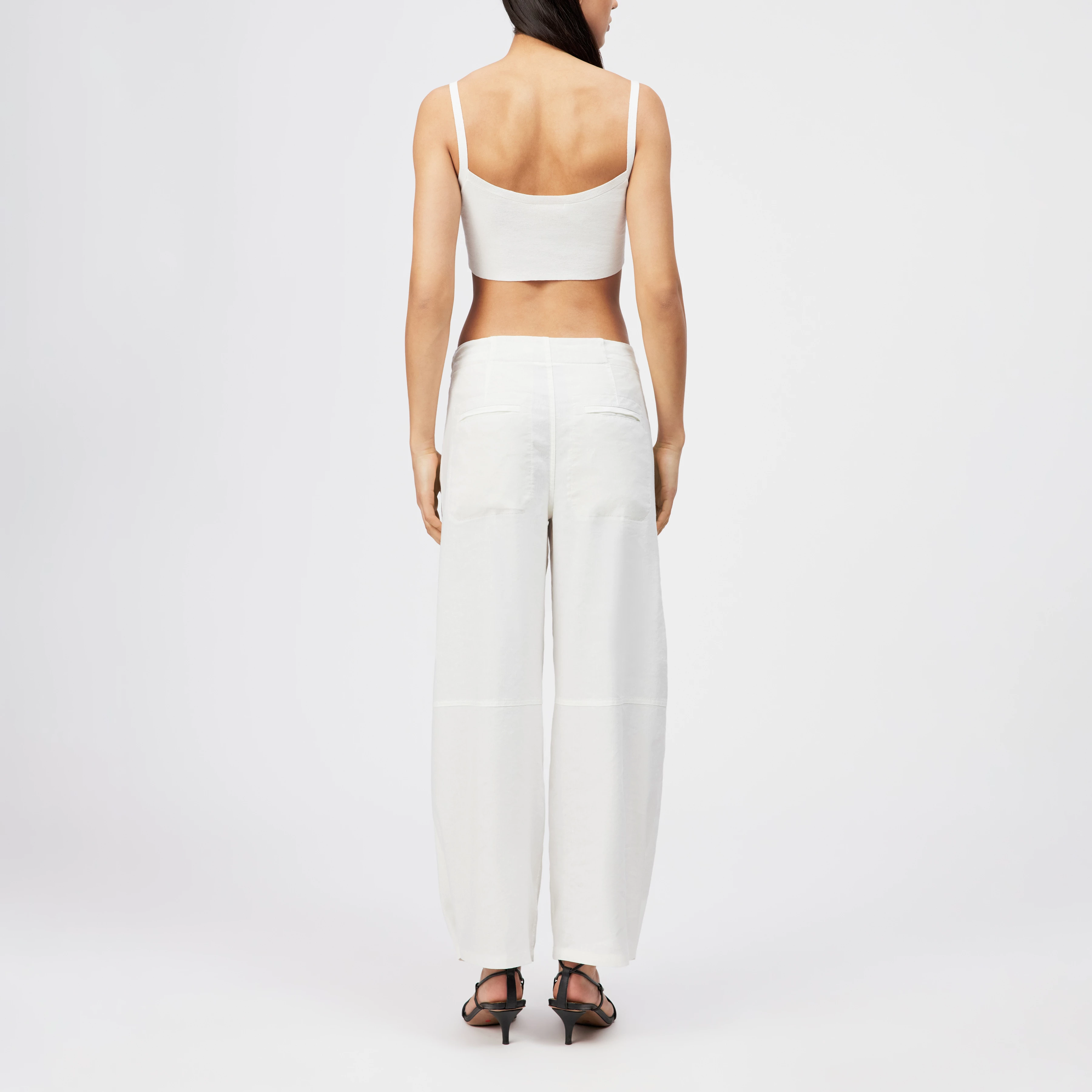 DREAK - Relaxed Fit Linen-Blend Utility Trousers - women - off white - Rückansicht