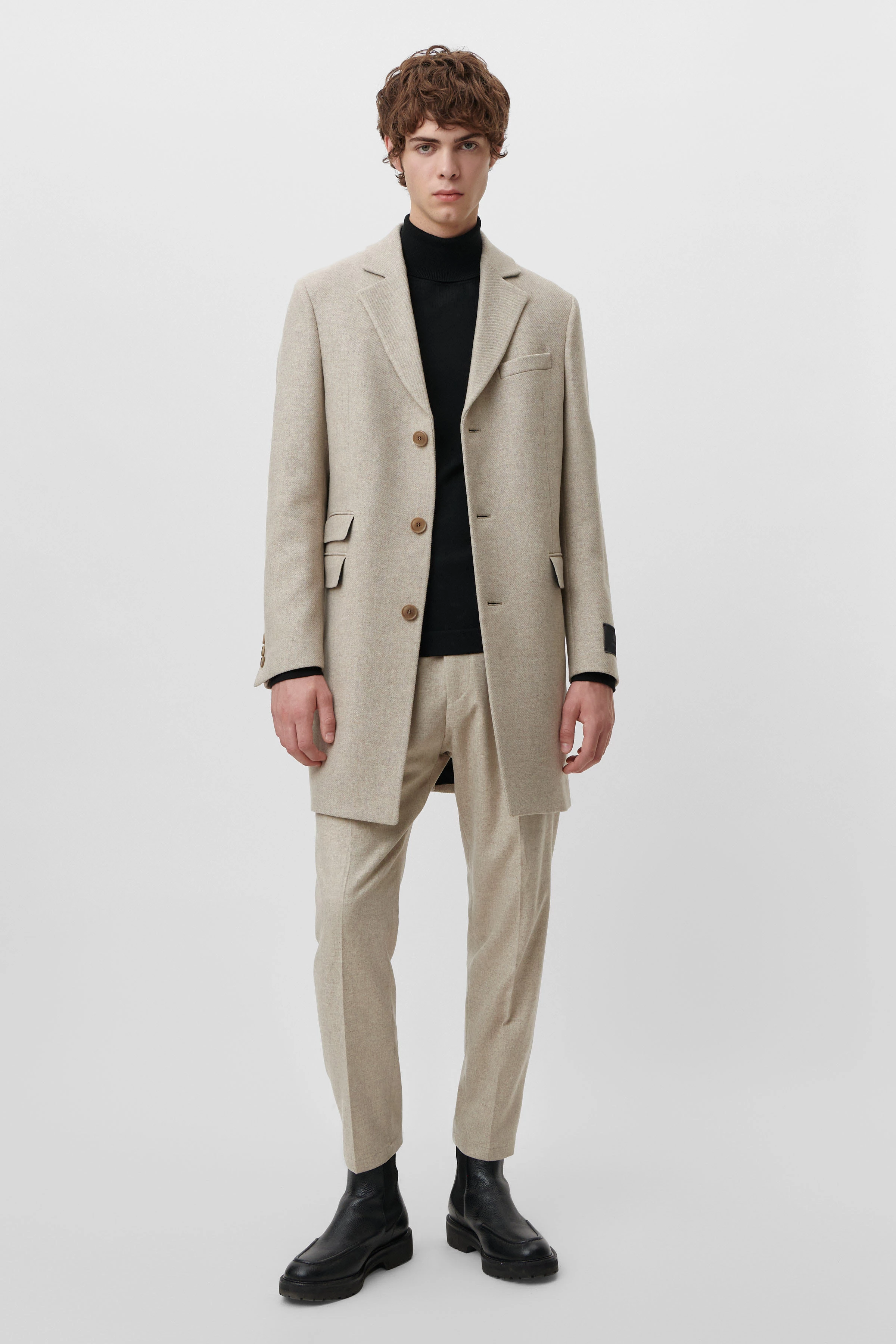 LUGO - Blazermantel in Wolle - Herren - braun - Ganzkörper-Frontansicht