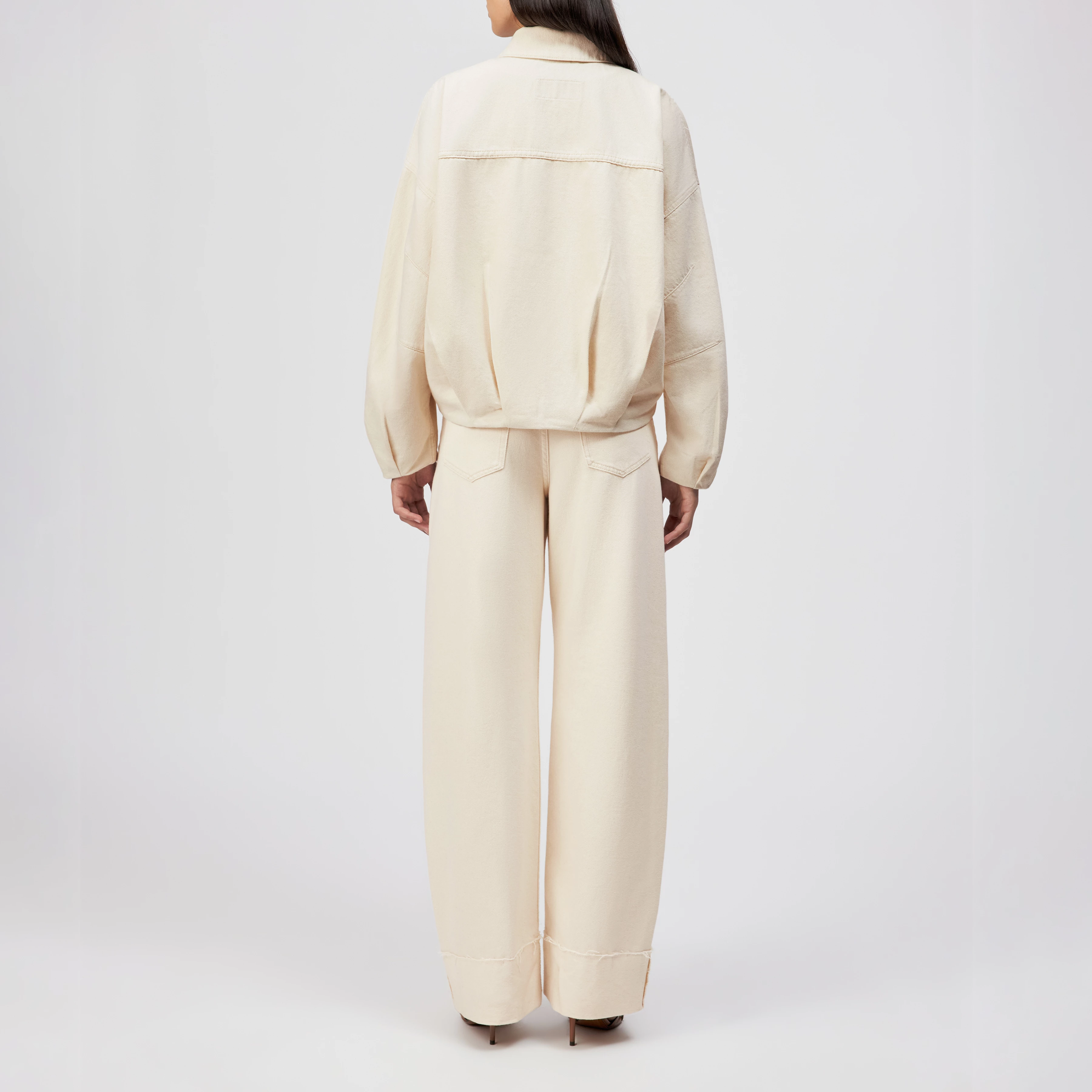 BLAXTON - Denim jacket in pure cotton - women - metal - Rückansicht