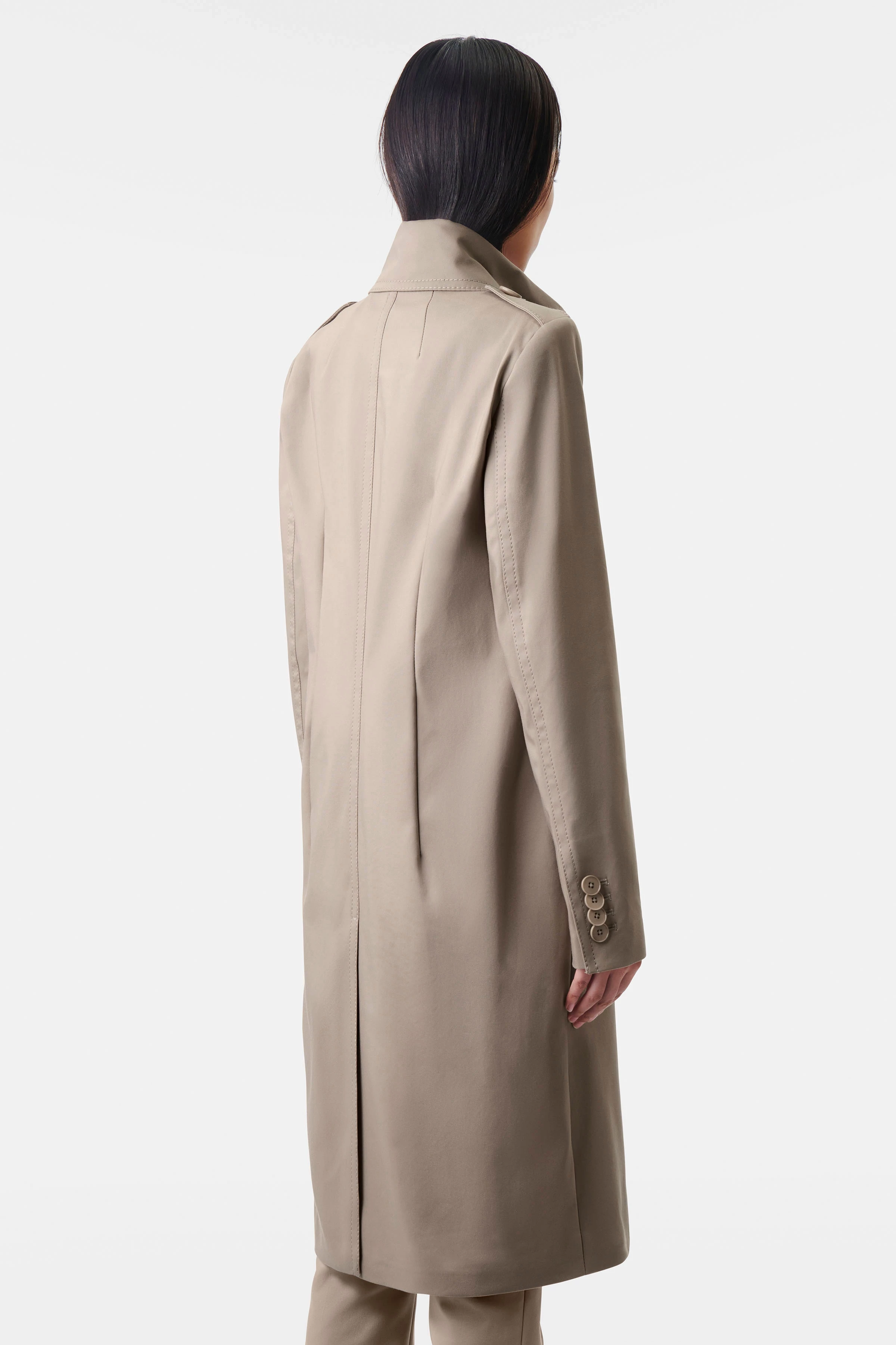 HARLESTON - Uniformmantel in Technostretch-Satin - Damen - beige - Rückansicht