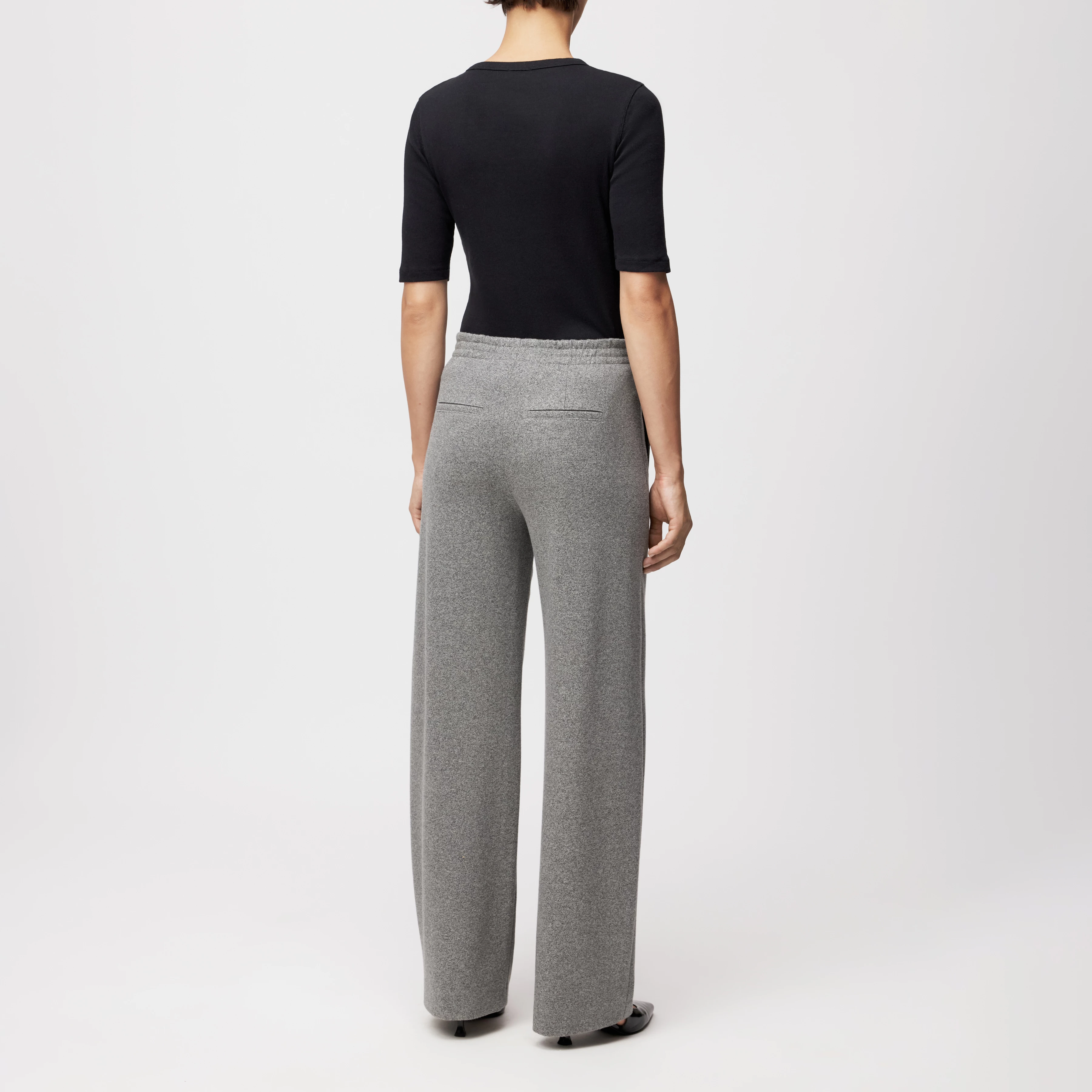 FAE_0 - Trousers with barrel leg in viscose blend - women - grey - Rückansicht