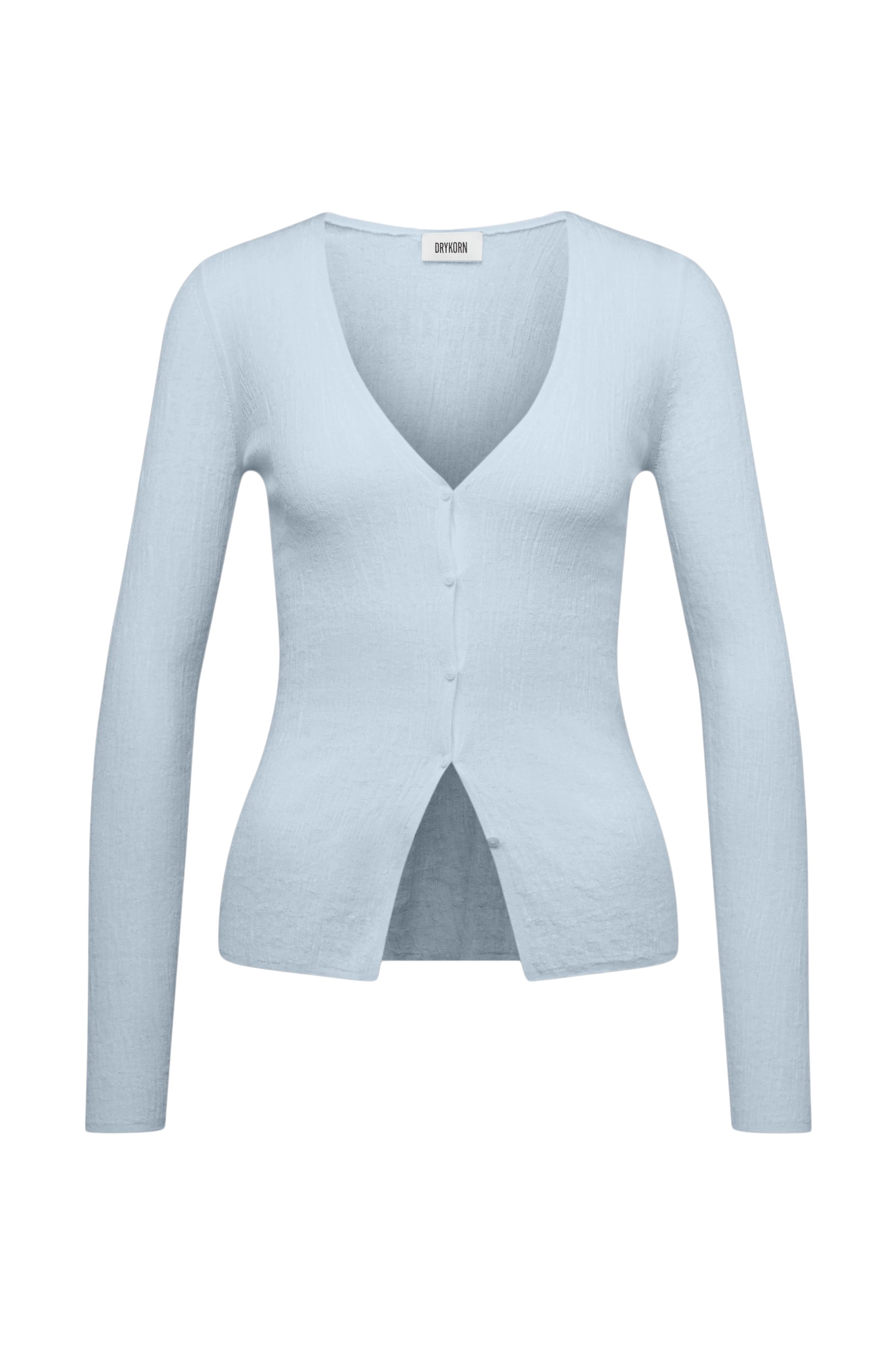 ANIELY - Tight Fit V-Neck Cardigan in Pure Cotton - women - blue - Freisteller Frontansicht
