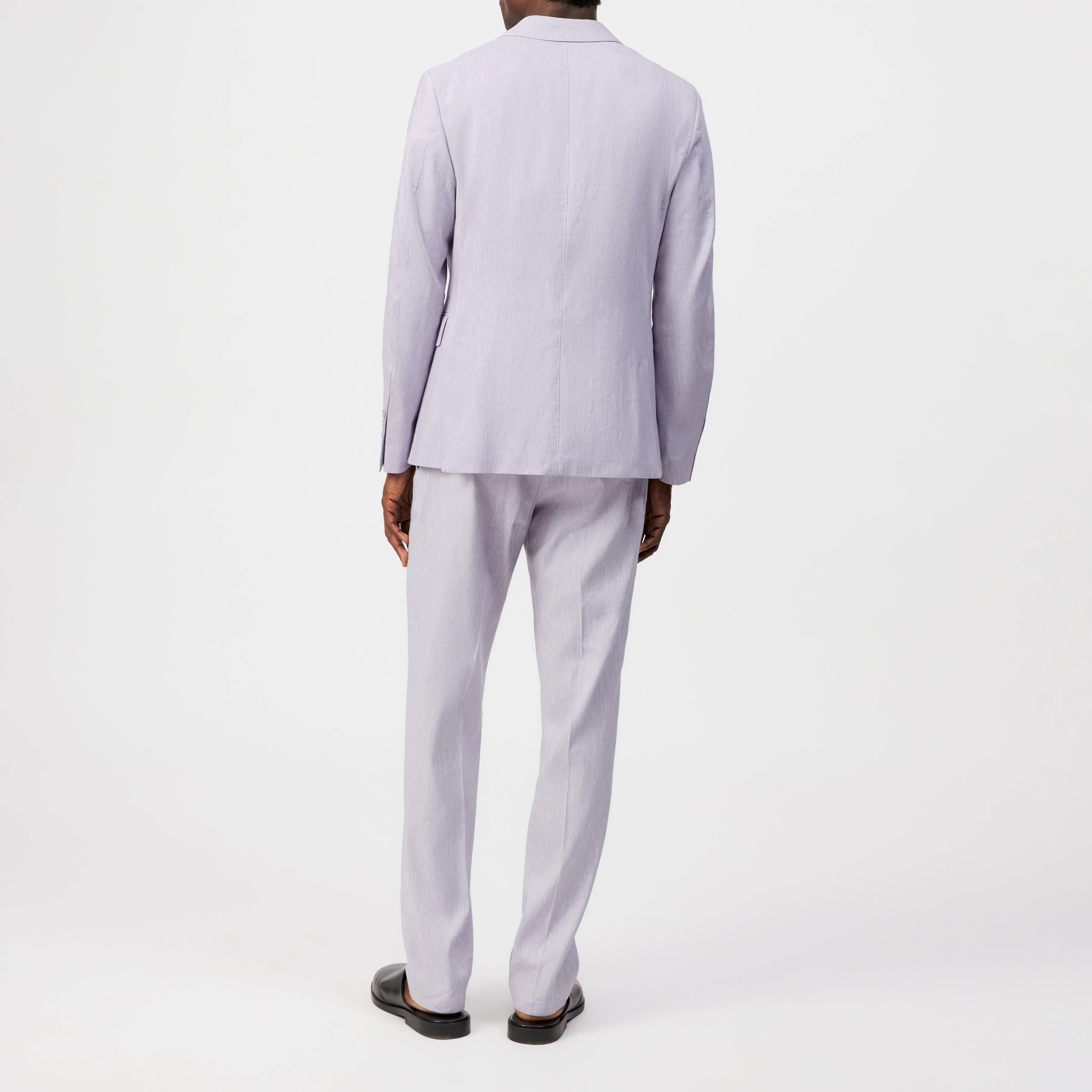 YAMES - Einreihiges Sakko in Leinen-Mix - Herren - lila - Rückansicht