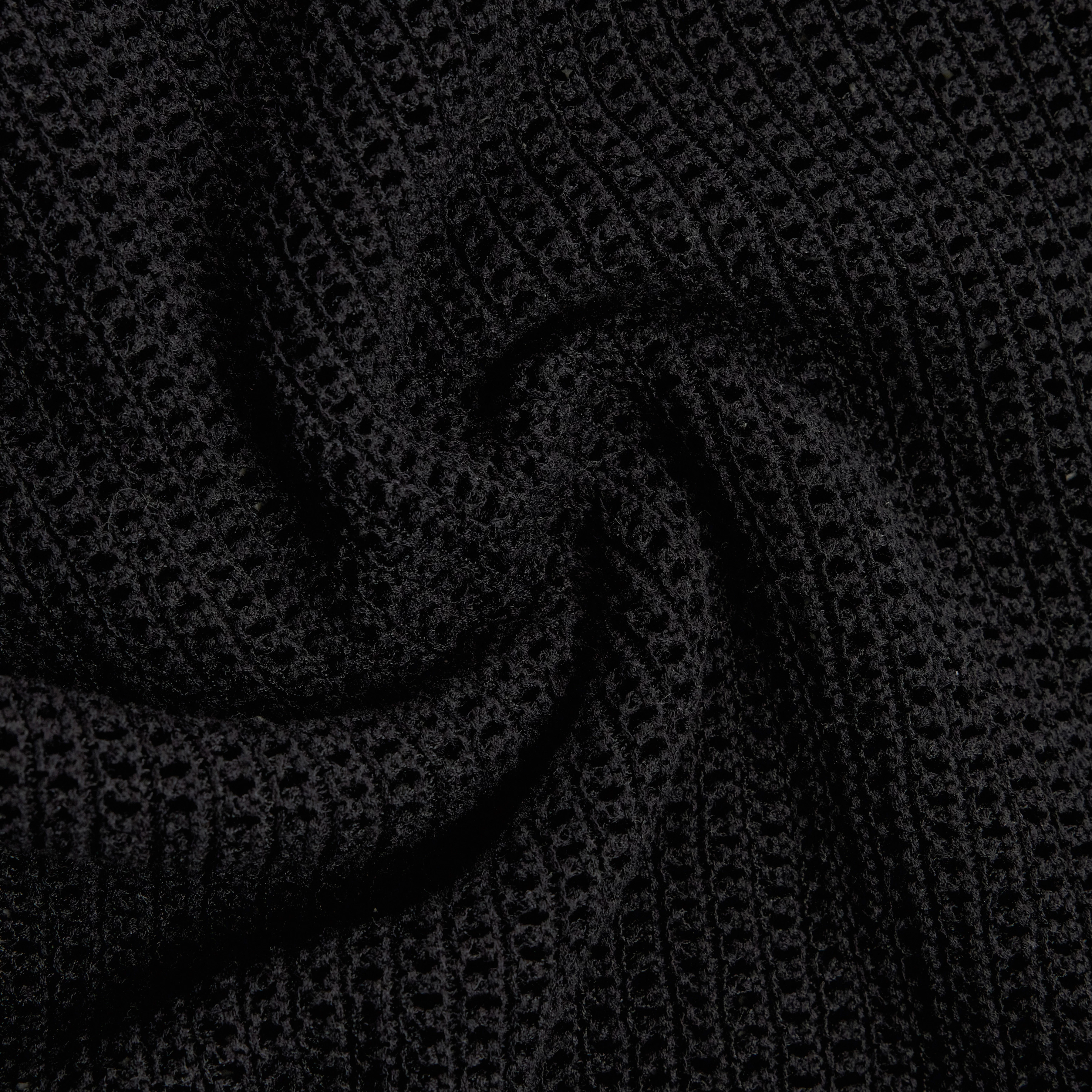 SANIDY - Chunky knit short sleeve in cotton blend - women - black - Materialbild (B2C)