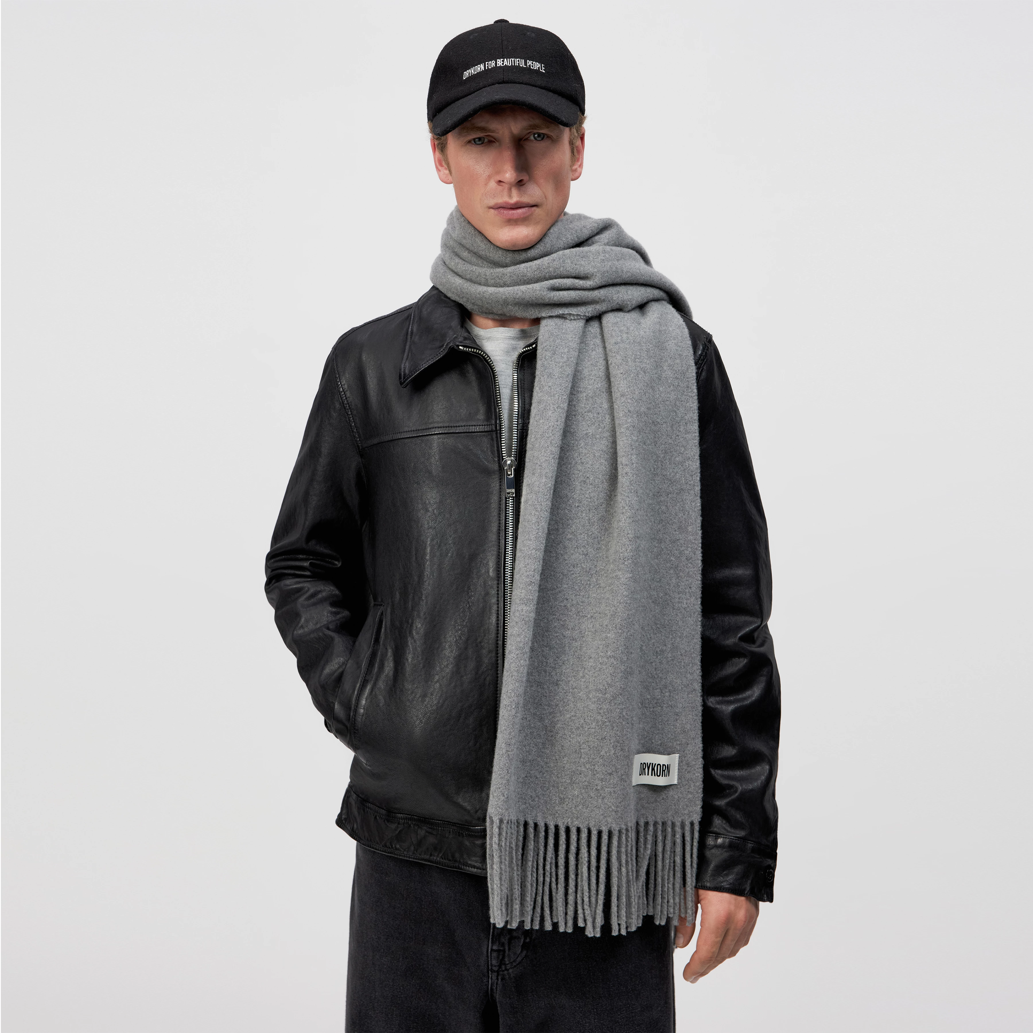 GAZE_4 - Scarf in wool twill - unisex - grey - Rückansicht