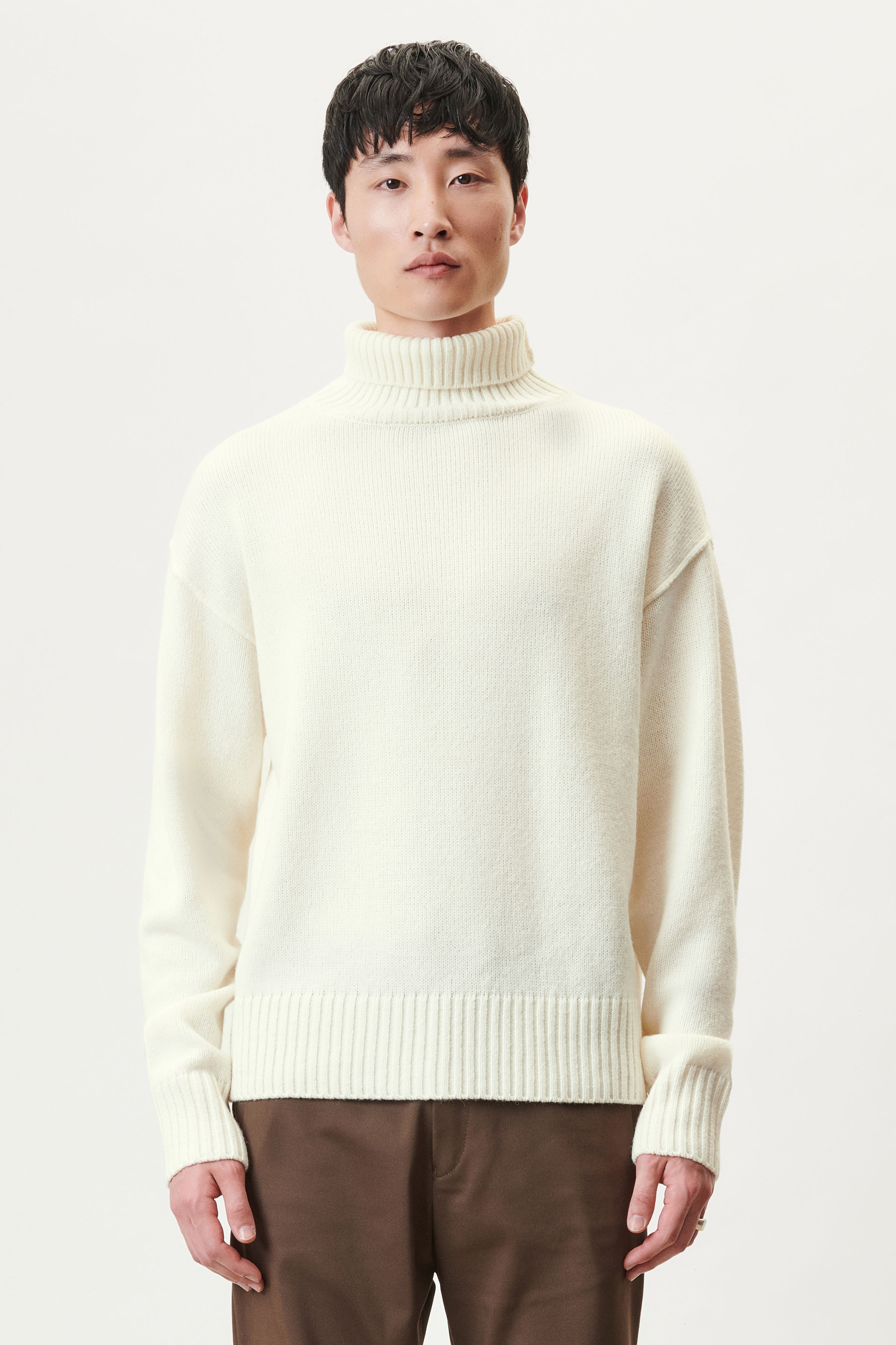 oversized turtleneck jumper in alpaca-wool mix