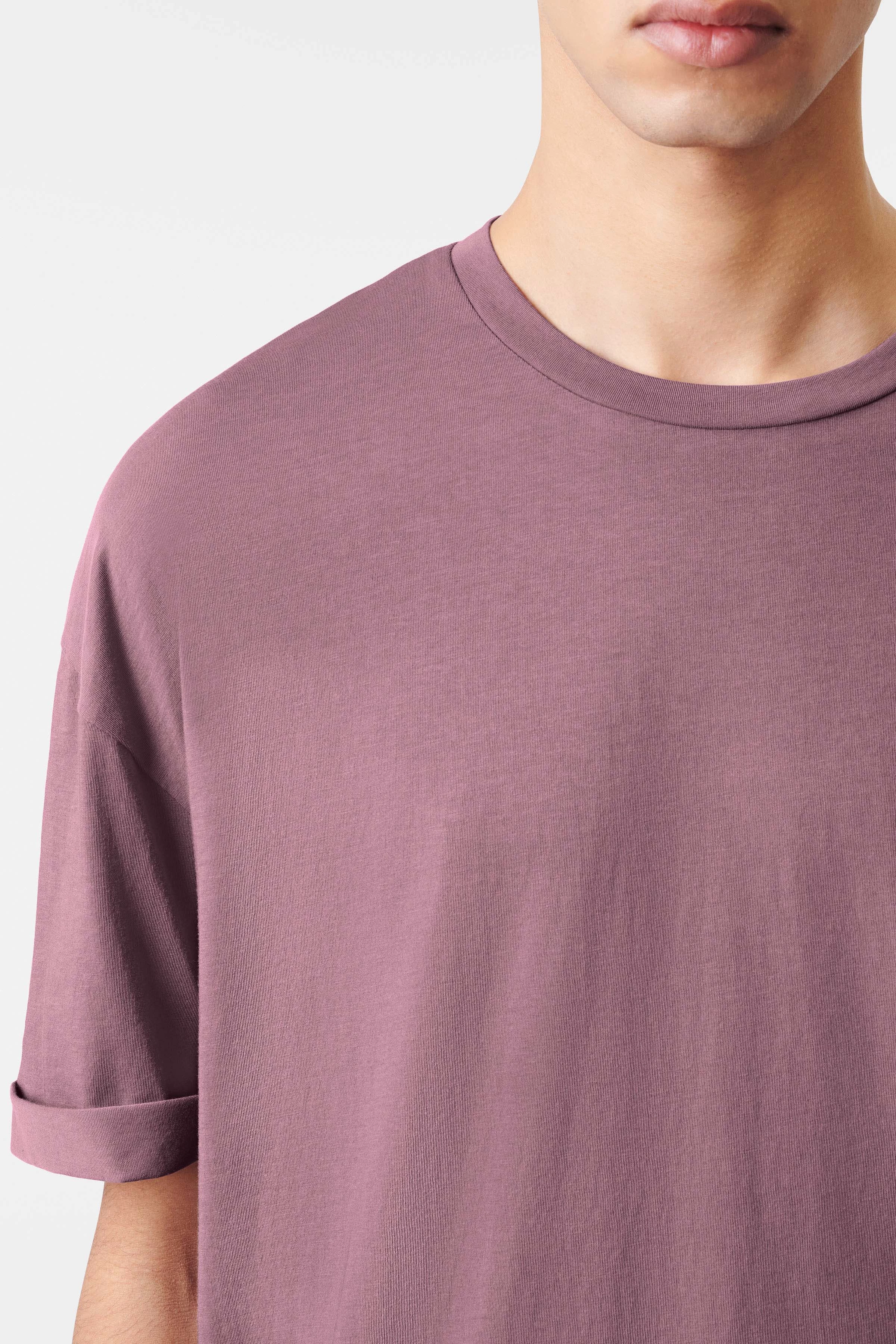 THILO - Relaxed-Fit T-Shirt in reiner Baumwolle - Herren - lila - Seitenansicht