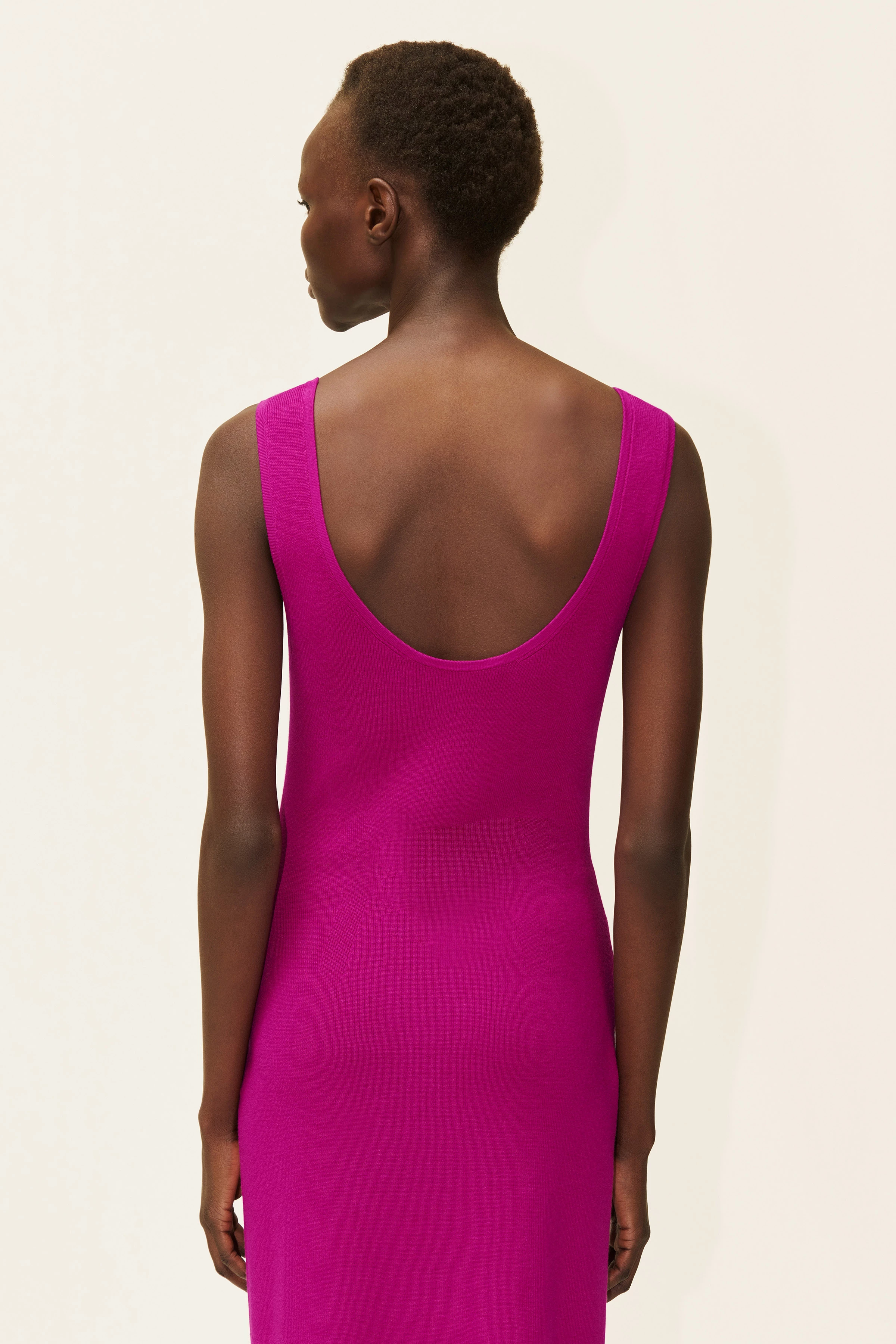 SEVERE - Gebreide midi-jurk van zachte viscose - dames - purper - Rückansicht