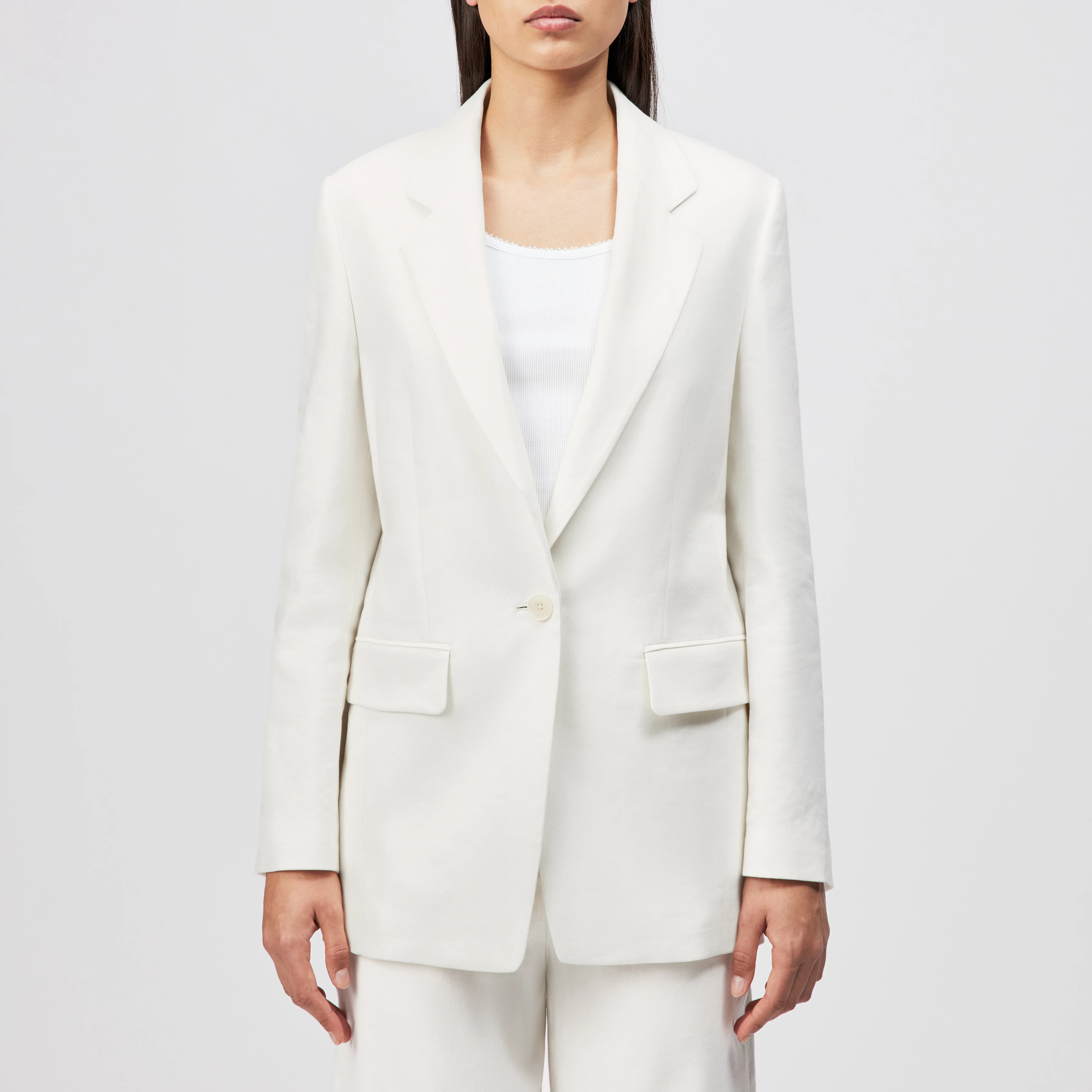 GLENDALE - Boyfriend Blazer in Linen Blend - women - off white - Frontansicht