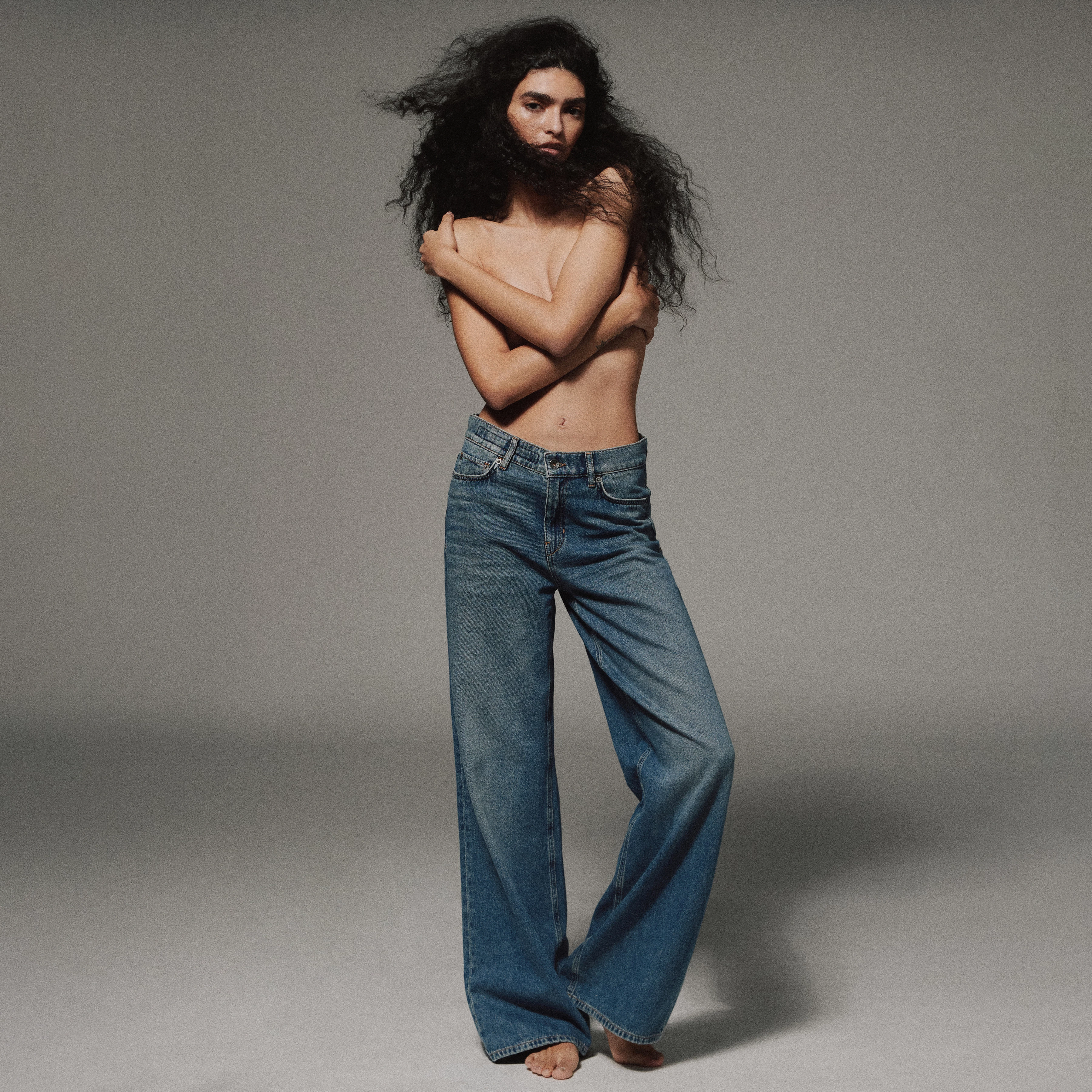 FLUNG - Mid-Waist Jeans in reiner Baumwolle - Damen - blau