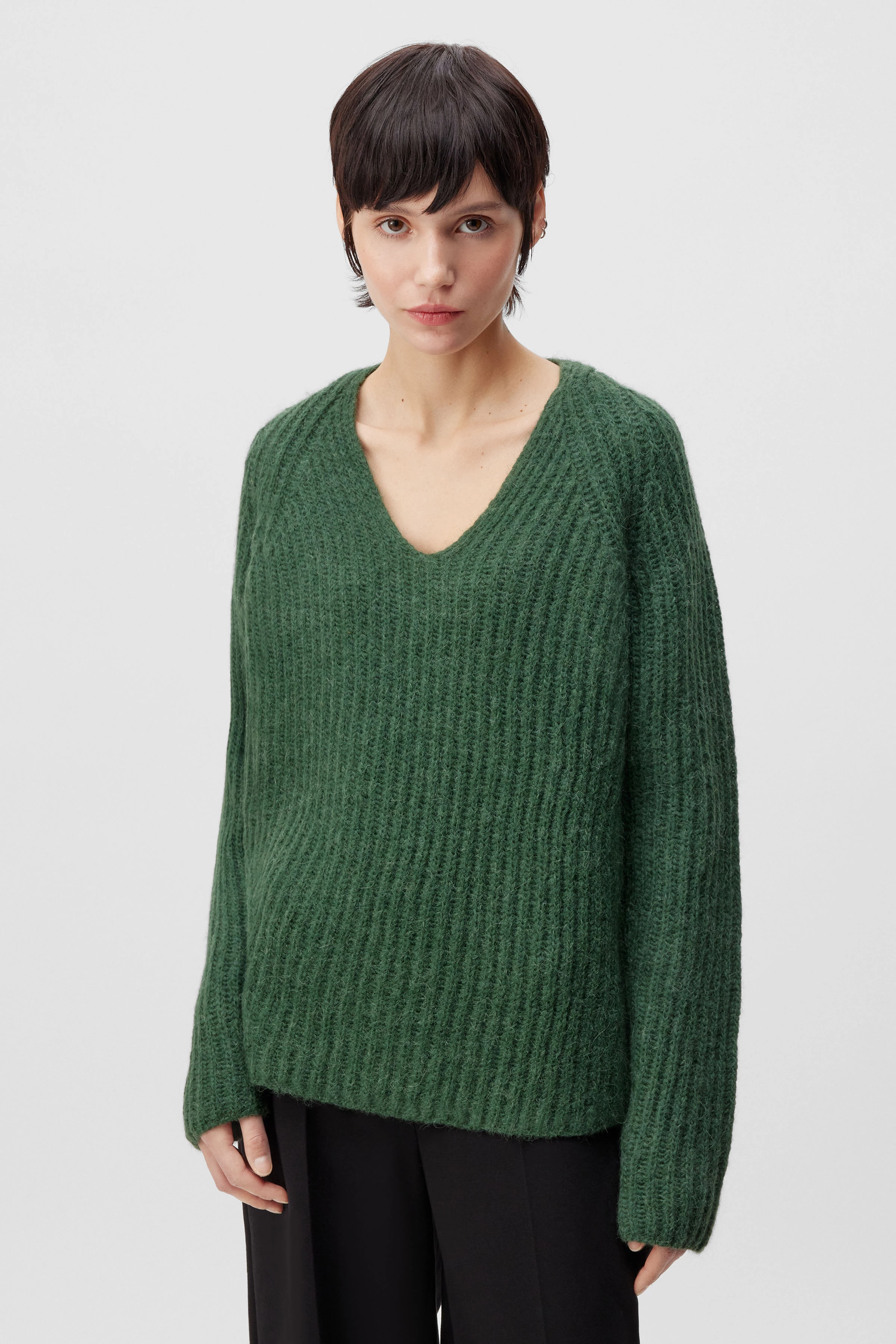 LYNETTE - trui in alpacamix - dames - groen - Frontansicht