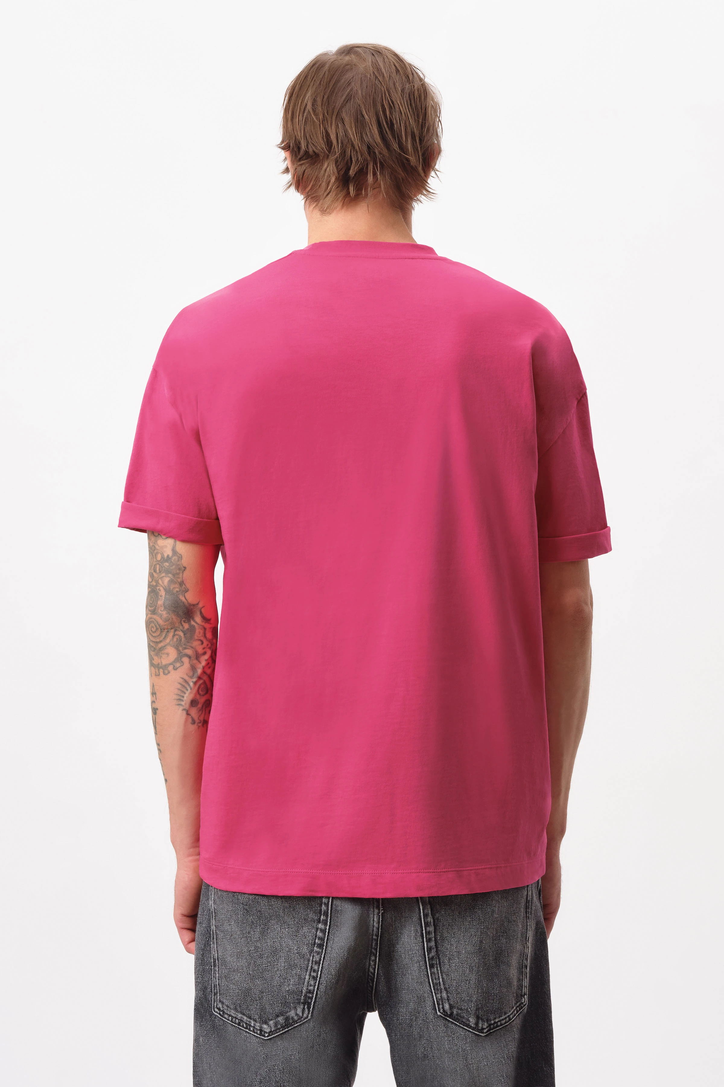 THILO - relaxed fit cotton T-Shirt - men - red - Rückansicht