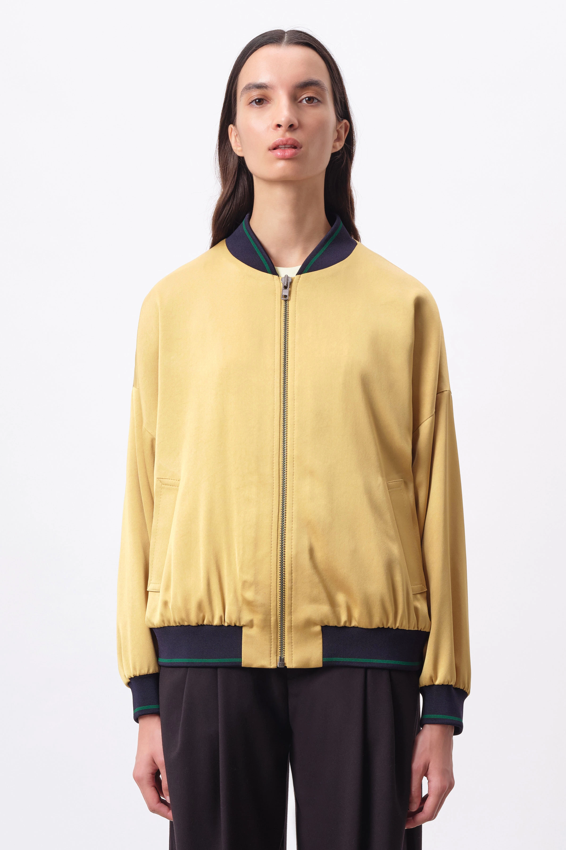 JANWYN - Collegejacke in Satin - Damen - gold - Frontansicht