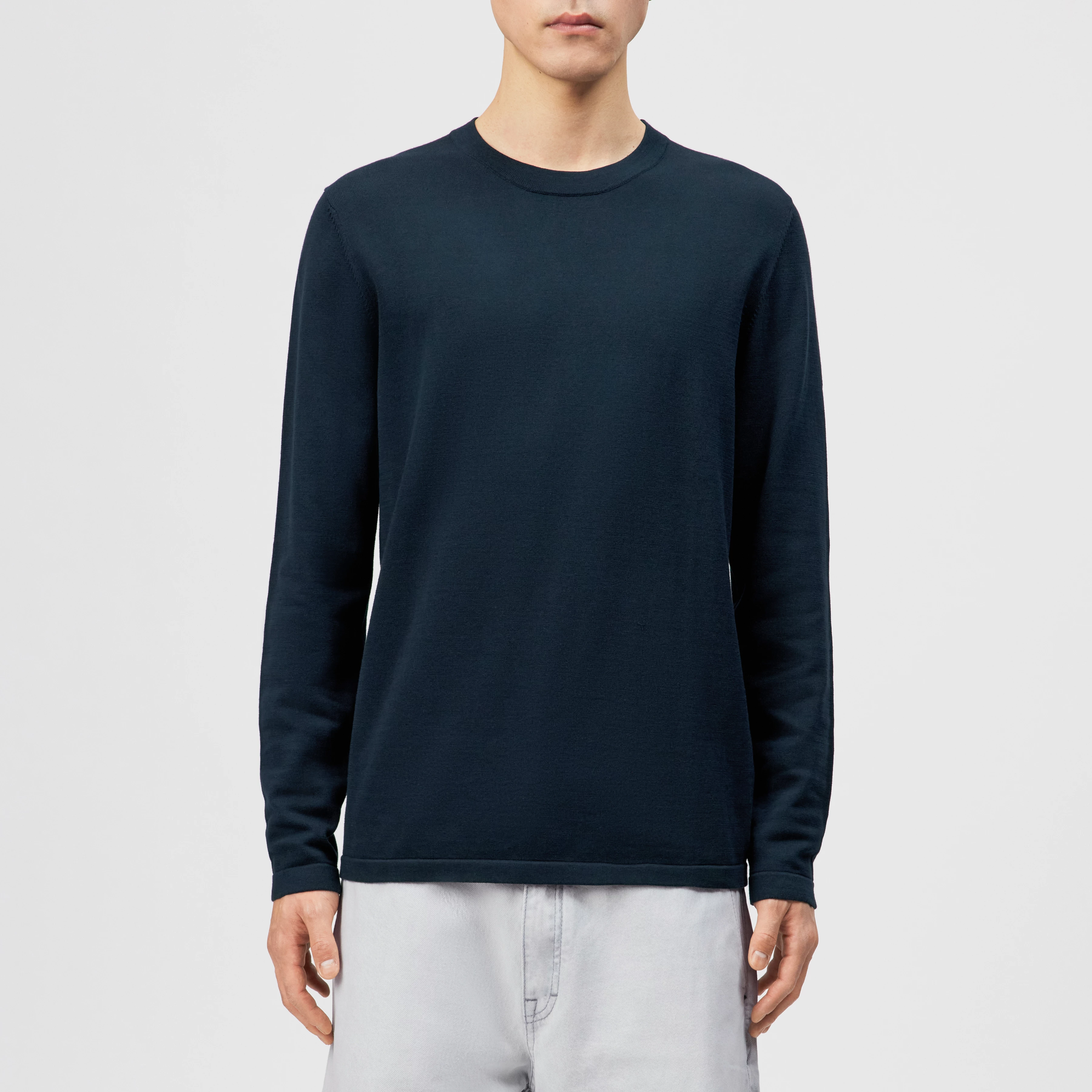 IRMINO - Long sleeve in pure cotton - men - blue - Frontansicht