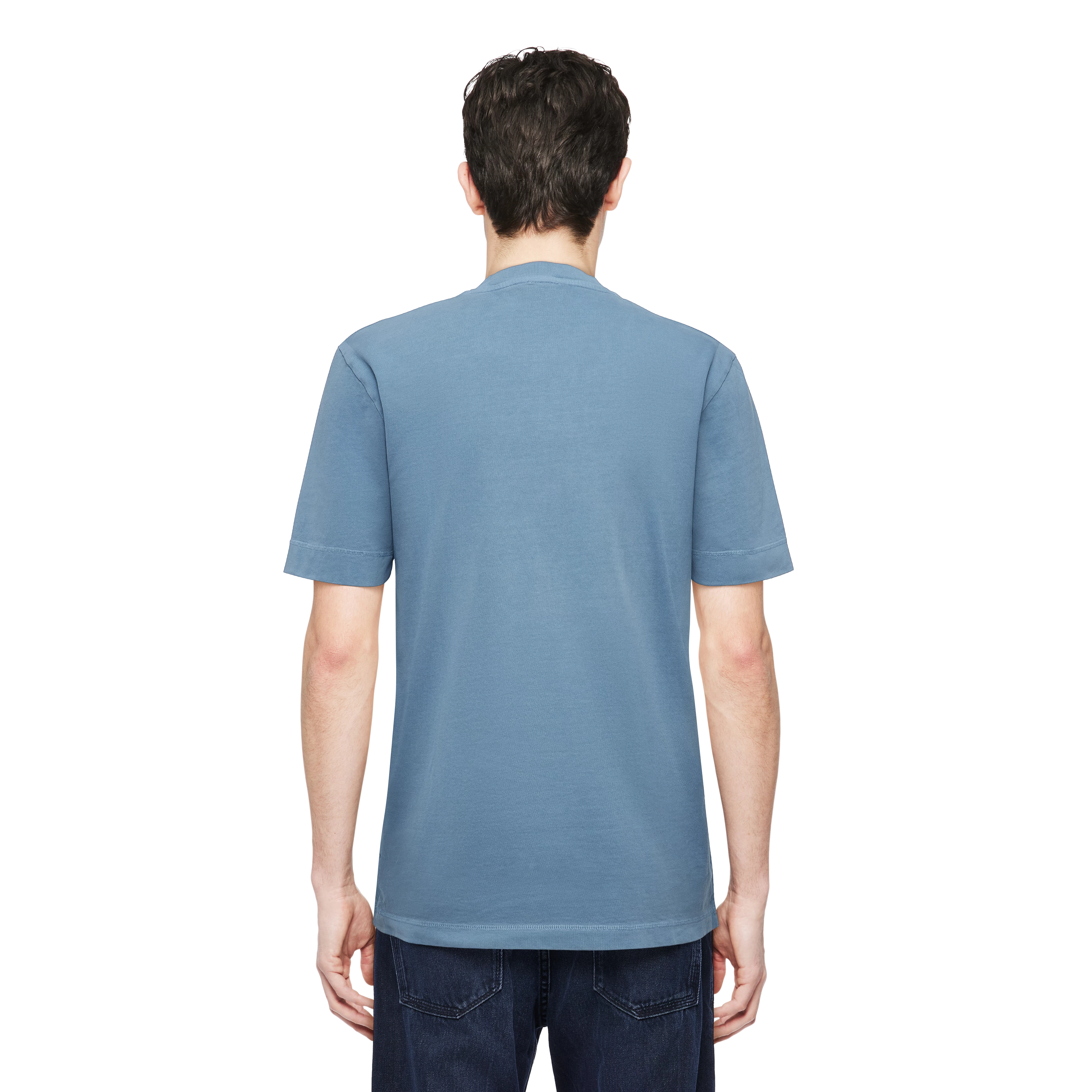 RAPHAEL - T-shirt in washed look - men - blue - Rückansicht