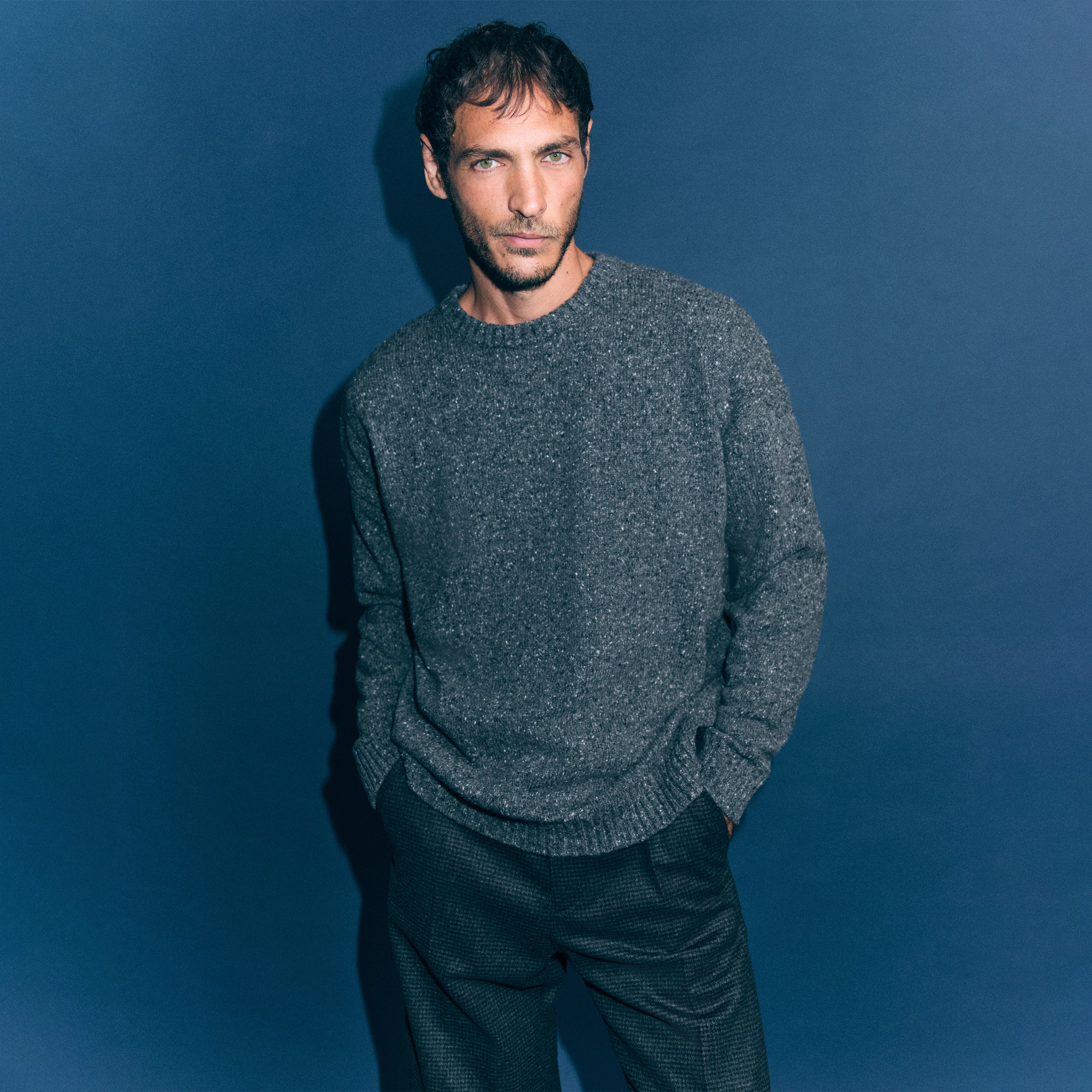 NEELIO - Pullover in Tweet Woll-Mischung - Herren - grau