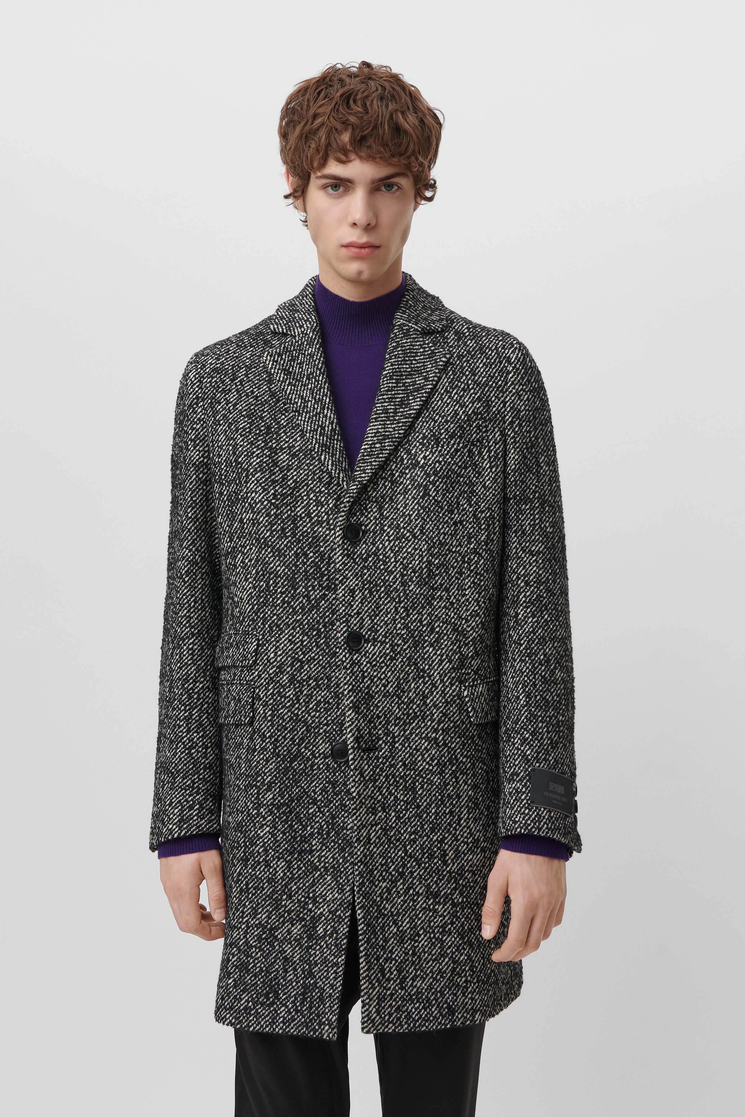 LUGO - Blazermantel in heavy Wolltwill - Herren - schwarz - Frontansicht