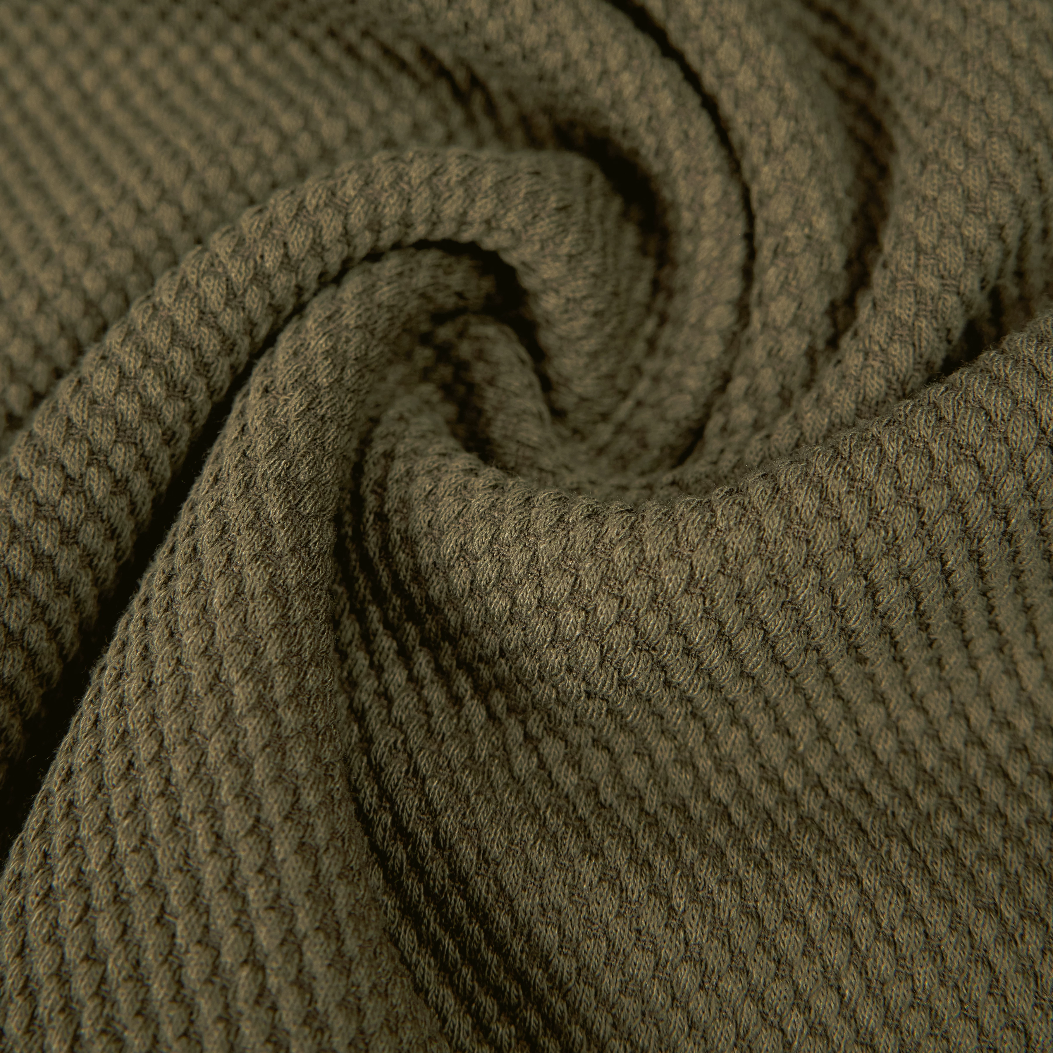 ACAYO - Relaxed Fit Polo in markanter Ajour-Struktur - Herren - grün - Materialbild (B2C)