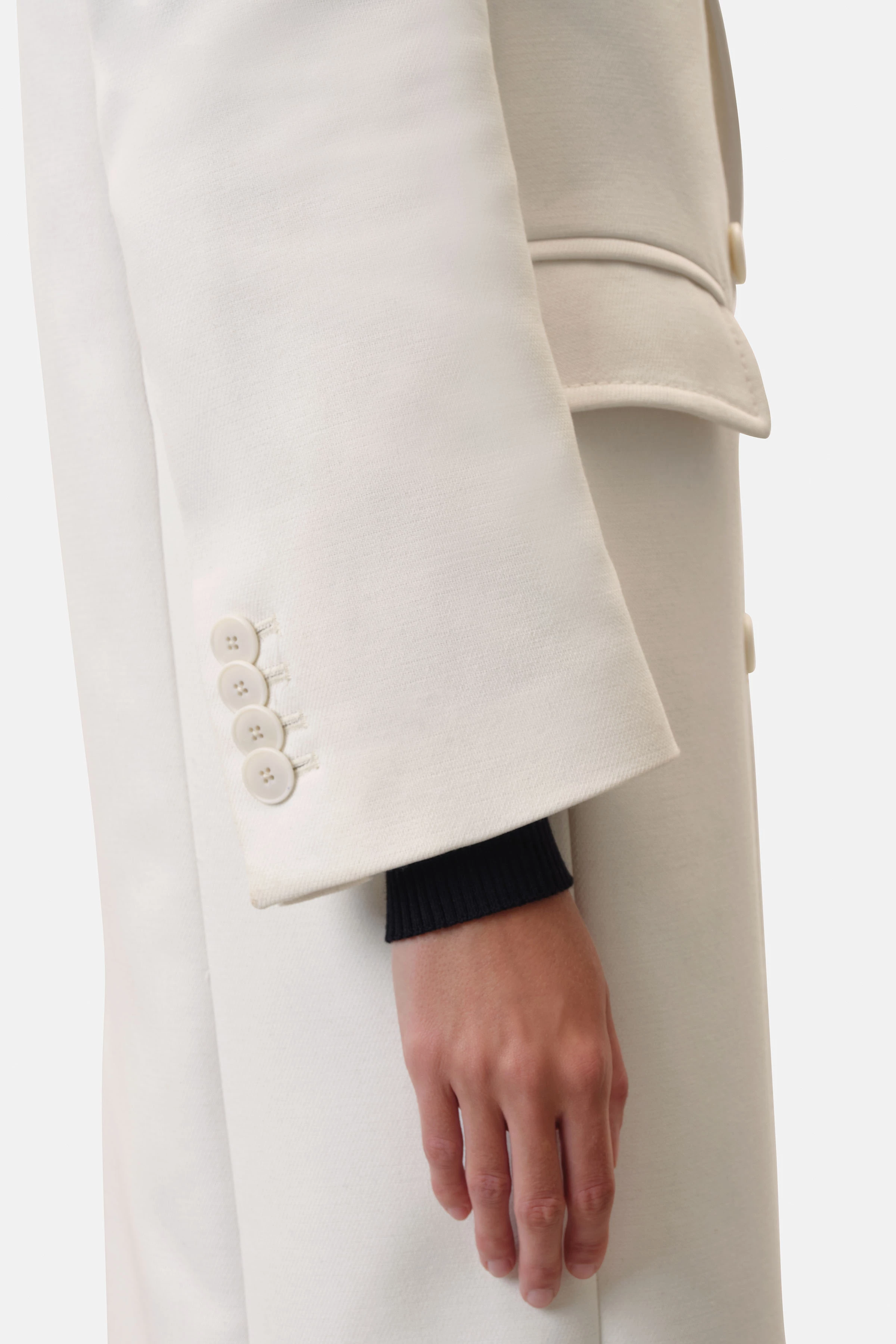 WORCESTER - blazerjas met schouderaccent van wollen keperstof - dames - off white - Detailansicht am Model