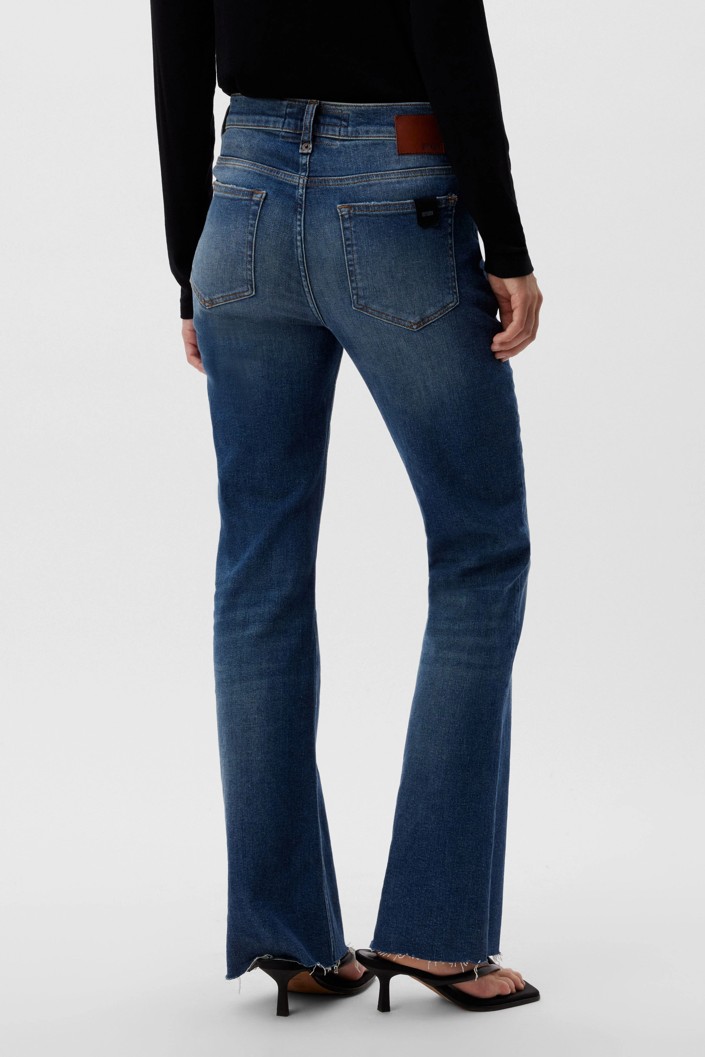 FAR - mid blue Skinny mit ausgestelltem Bein - Damen - blau - Rückansicht