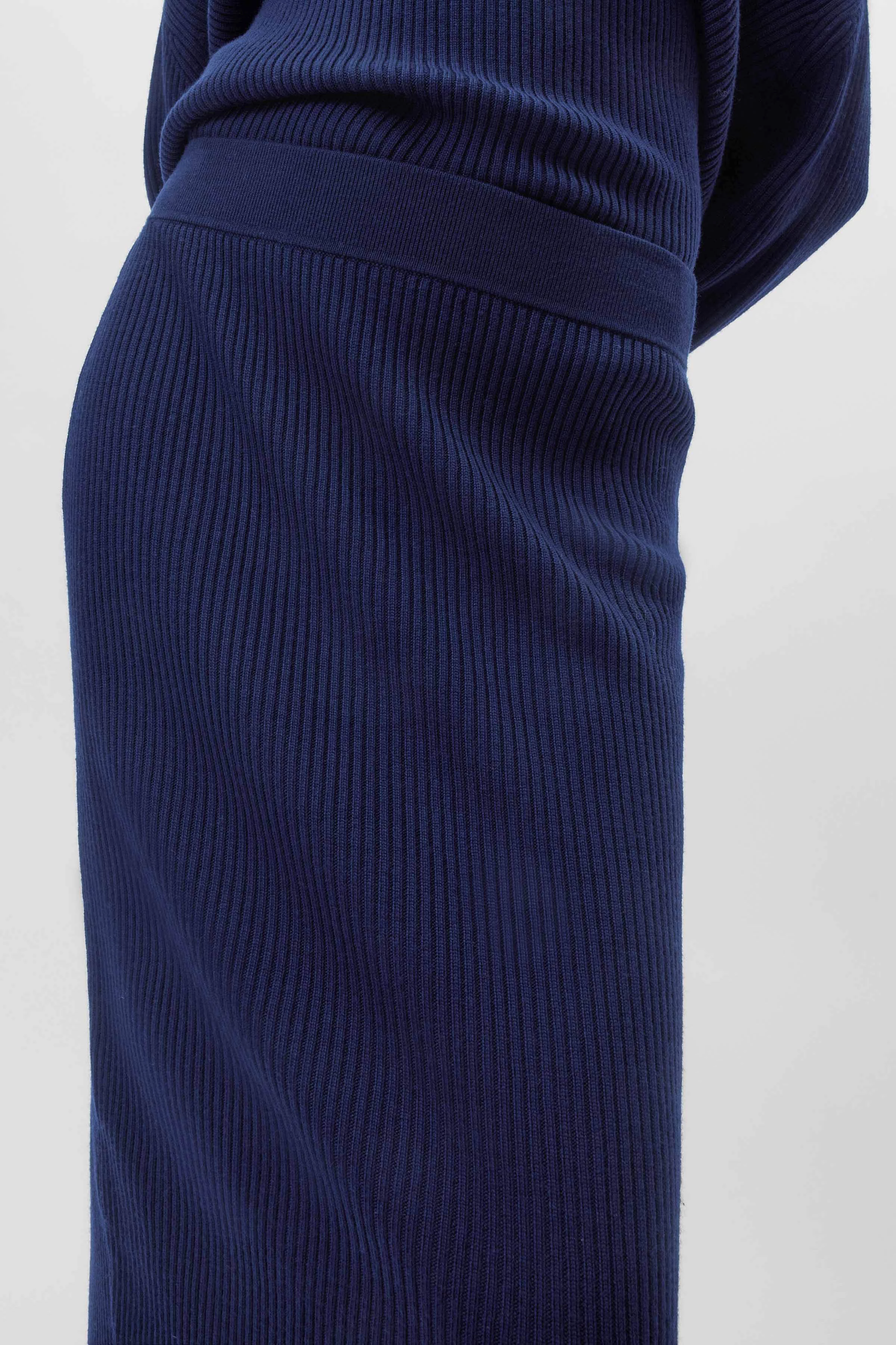 LYANNA - Strickrock in Merinowolle - Damen - blau - Seitenansicht