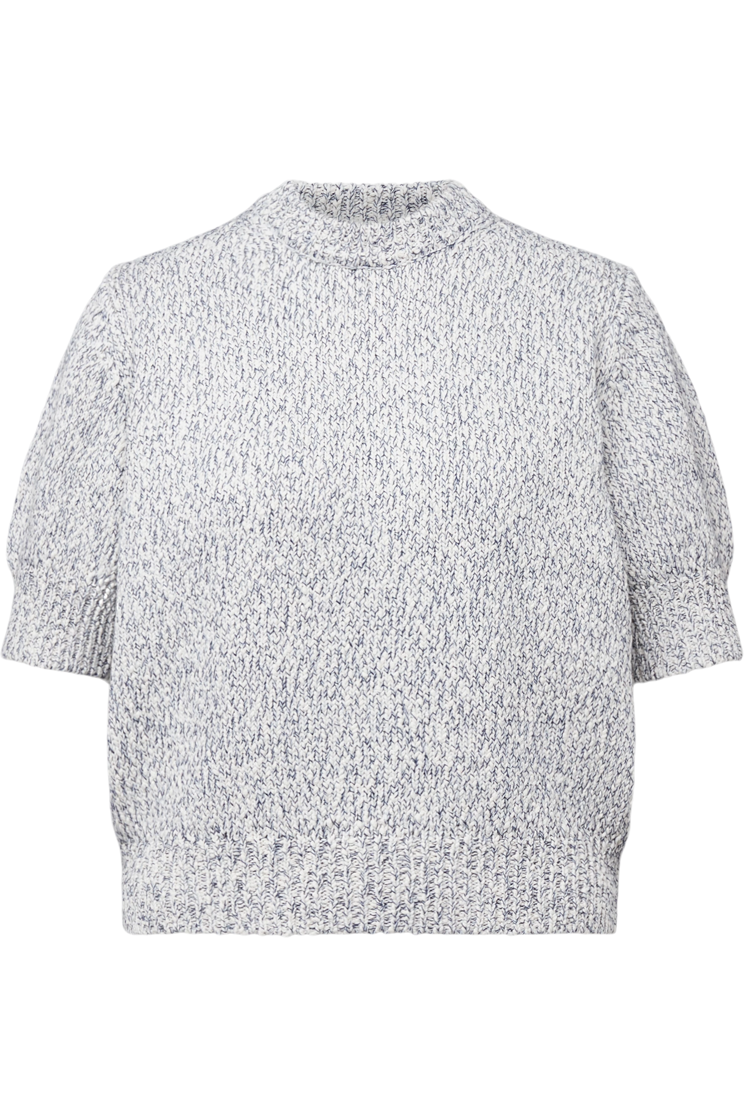 SANIDY - Knit T-shirt in soft mouliné yarn - women - blue - Freisteller Frontansicht