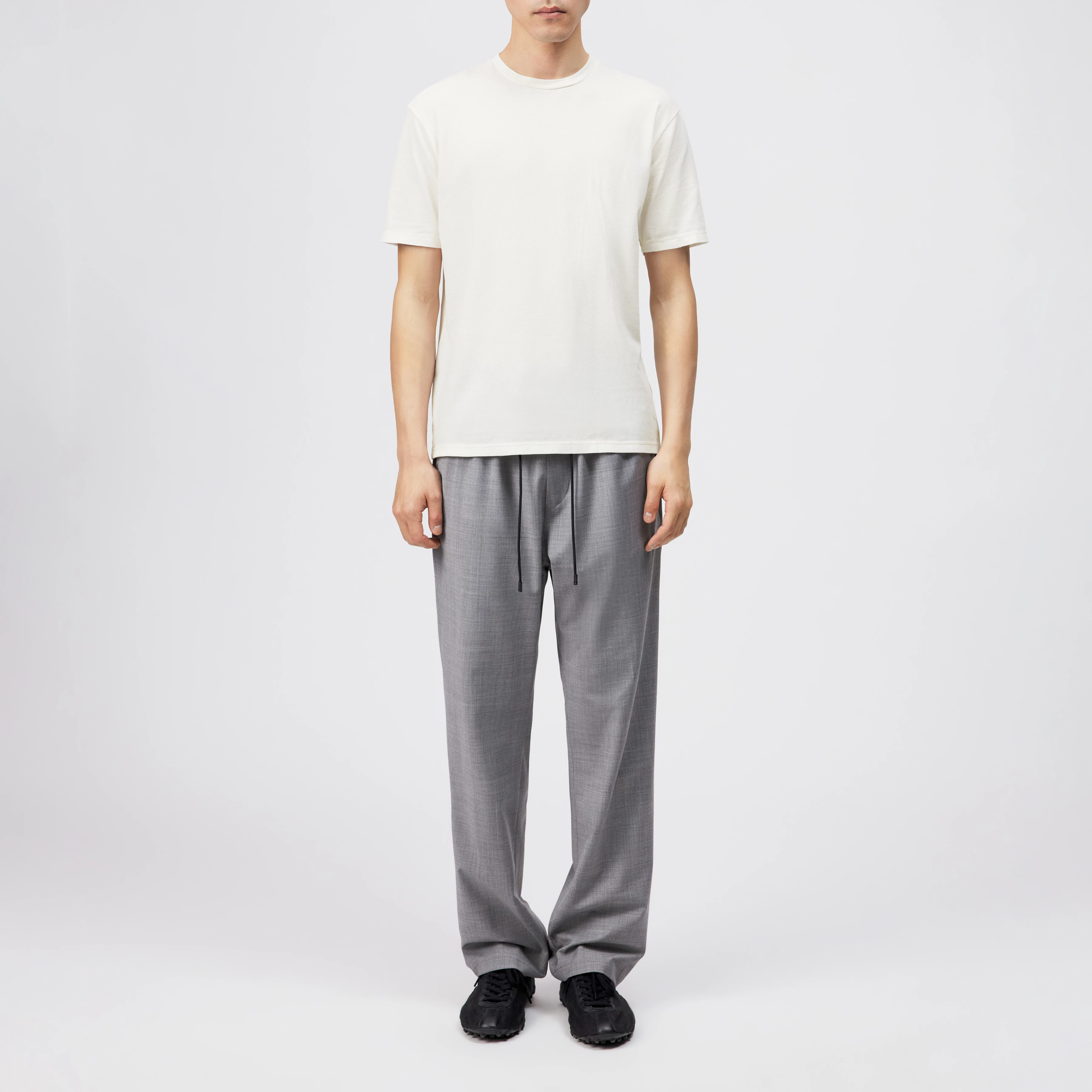 ERICKO - T-shirt Regular Fit en coton mélangé - men - blanc cassé - Ganzkörper-Frontansicht