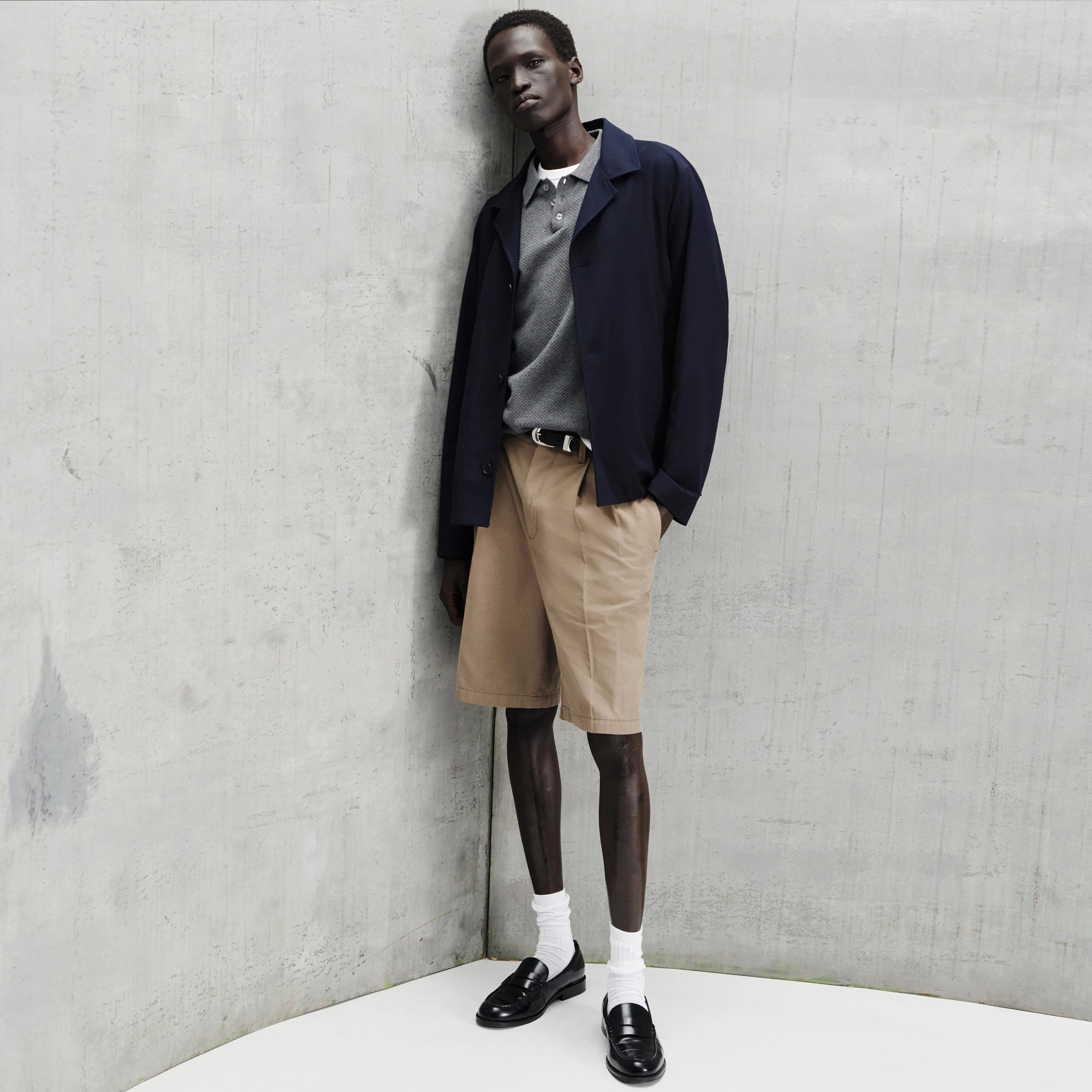 LOUVIN - Light regular fit twill jacket - men - blue