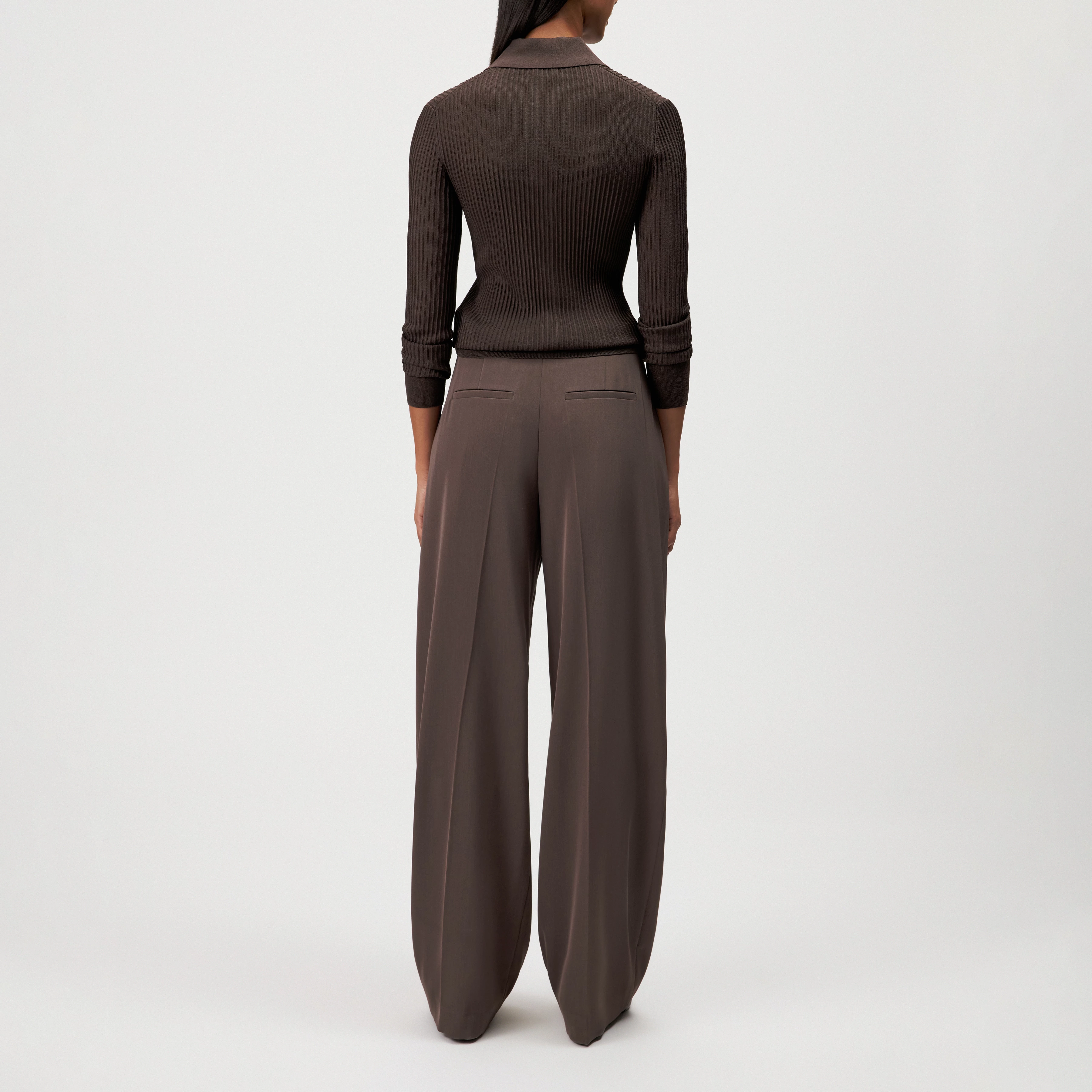 ARHANYA - Cardigan ajusté en maille, pur acétate - women - marron - Rückansicht