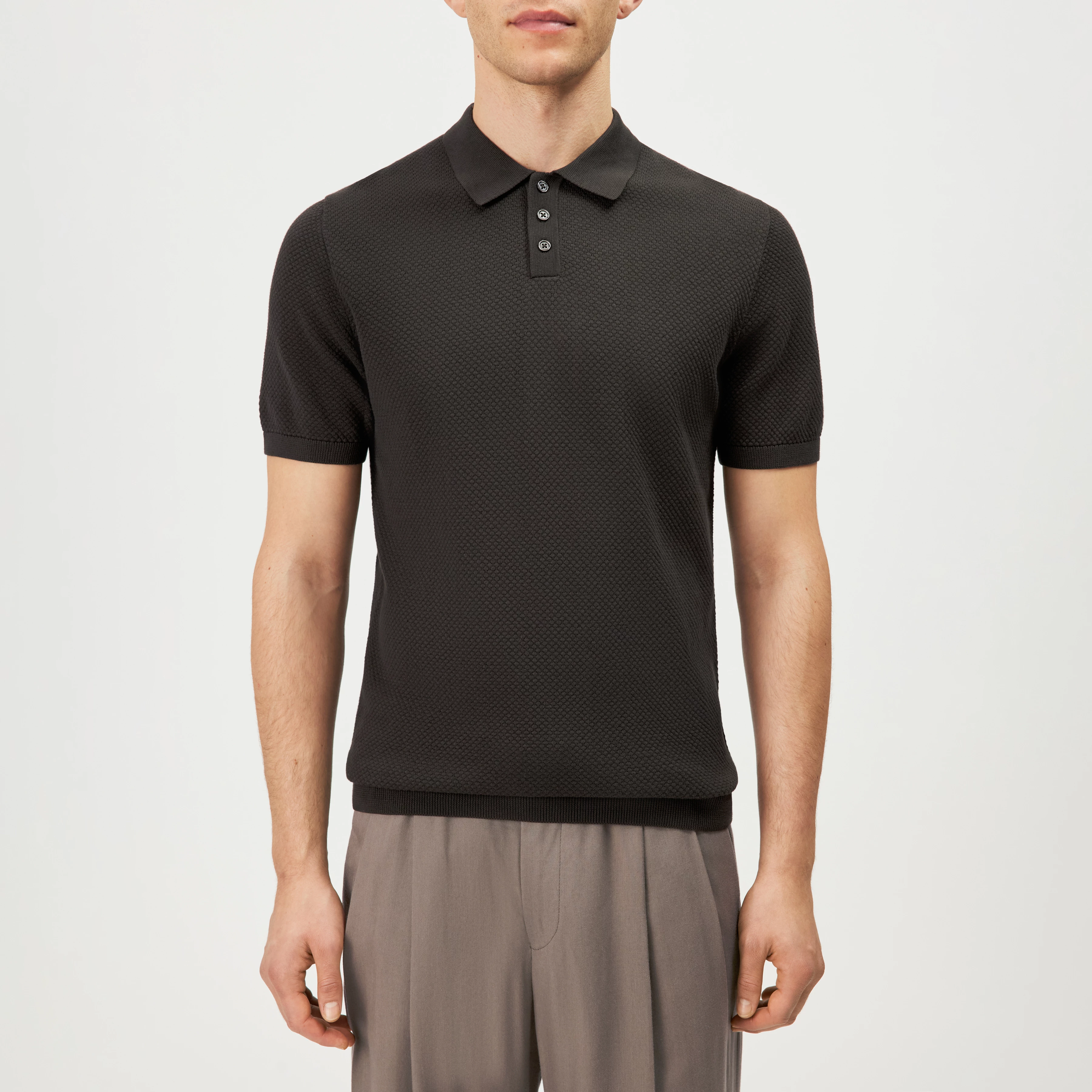 TRITON - Polo en coton - men - marron - Frontansicht