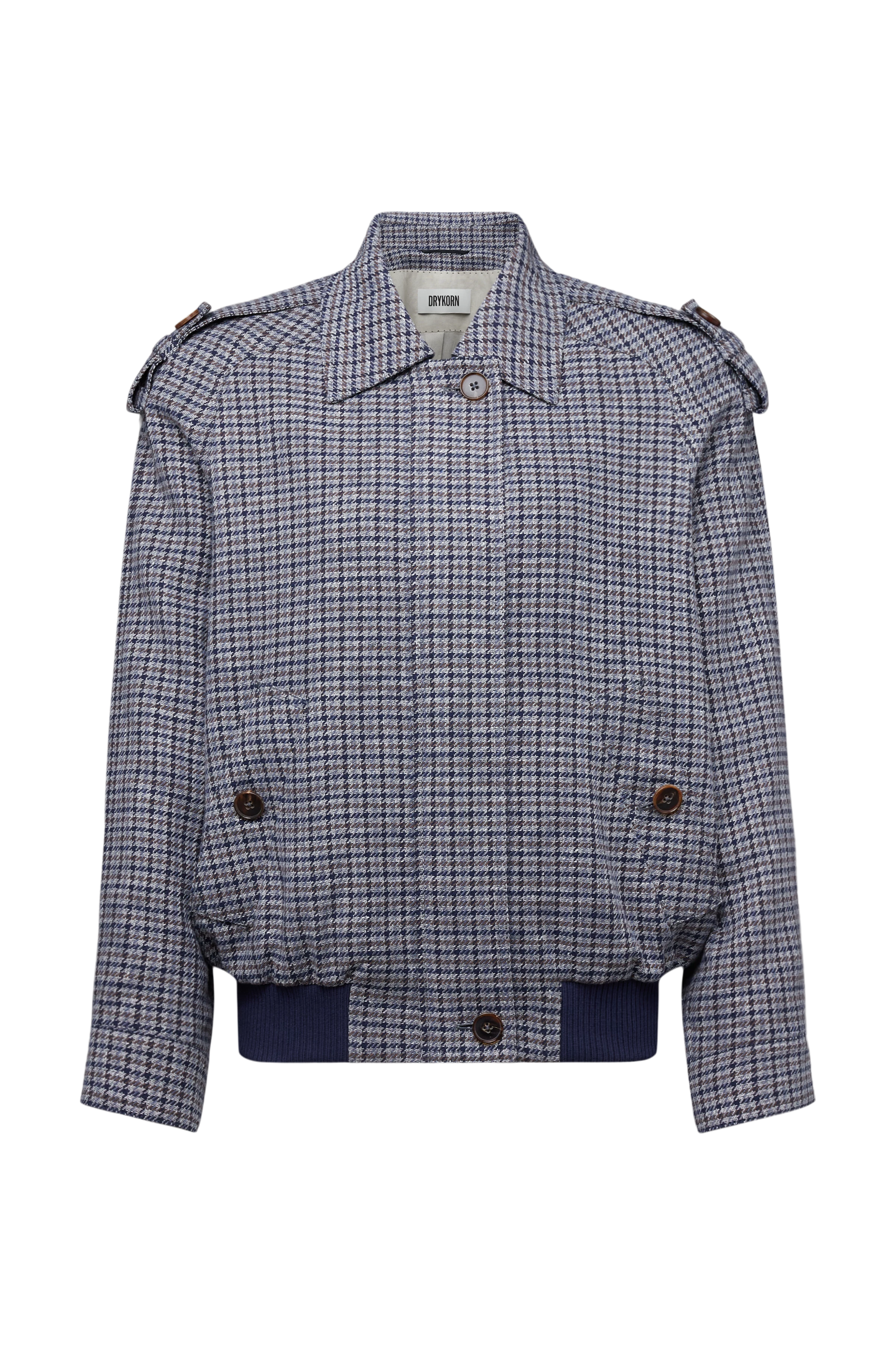 DUNDALE - Oversized Bomberjacke in Baumwoll-Leinen-Mix - Damen - blau - Freisteller Frontansicht