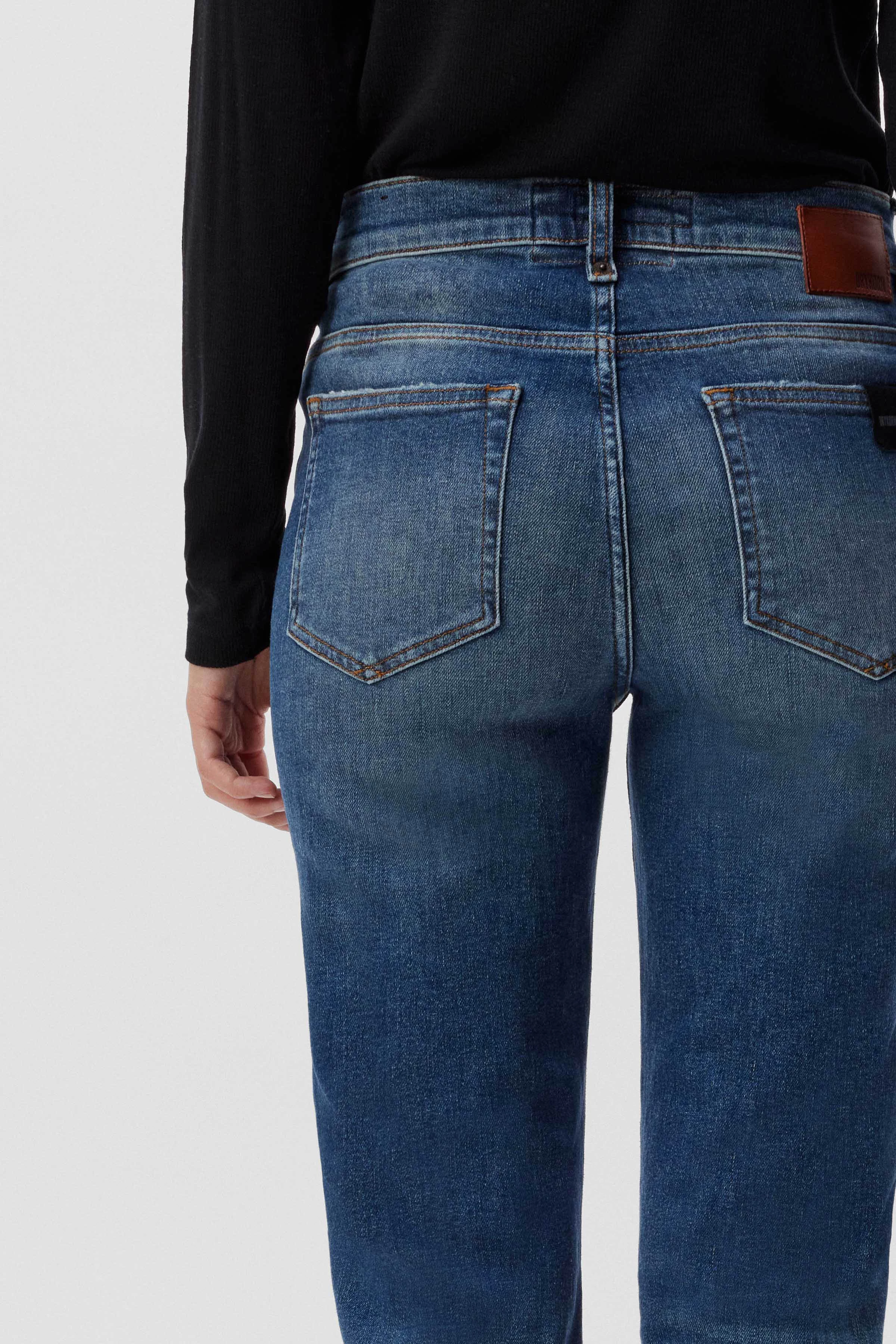 FAR - mid blue Skinny mit ausgestelltem Bein - Damen - blau - Seitenansicht