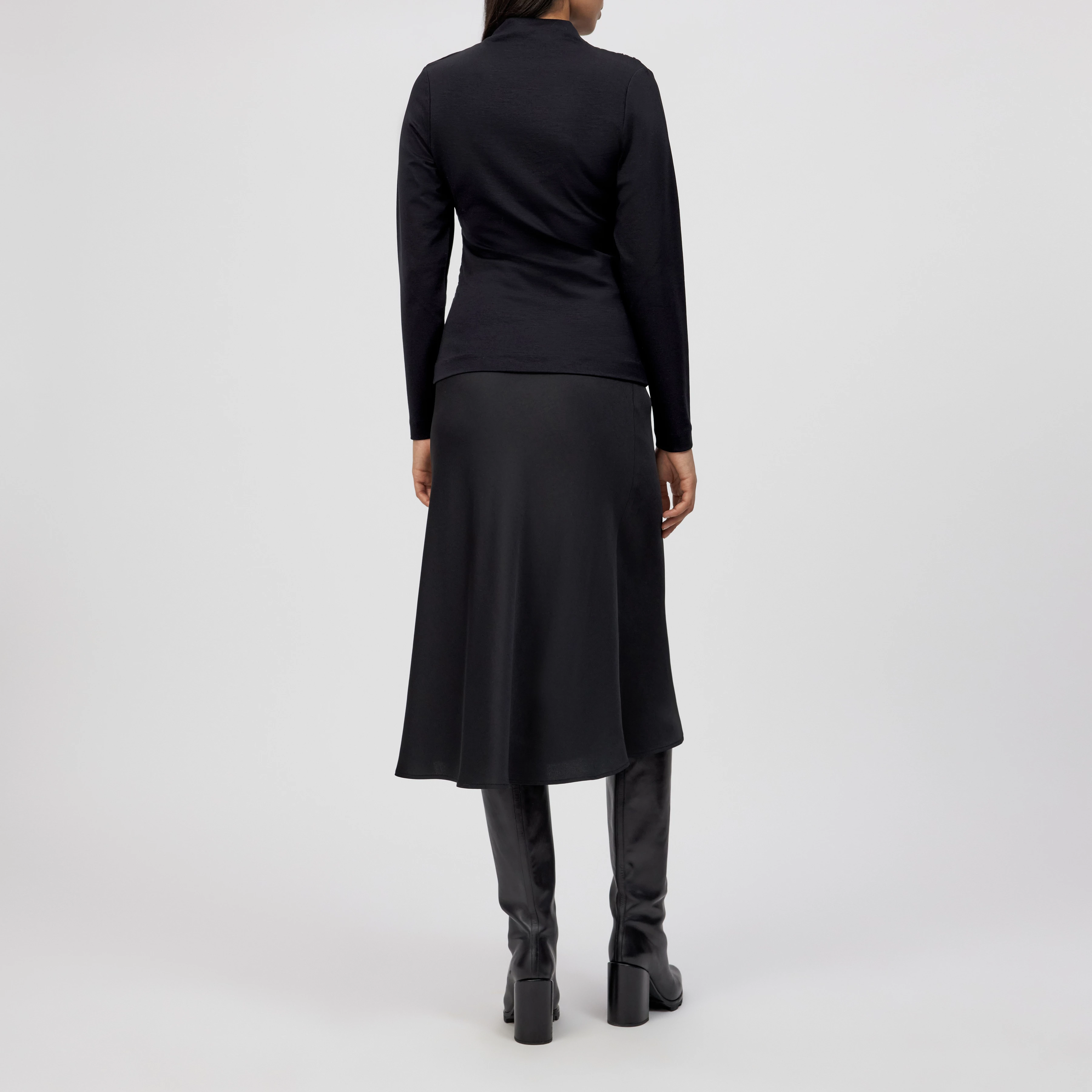 TIRY - Longsleeve in Lyocell-Mix - Damen - schwarz - Rückansicht