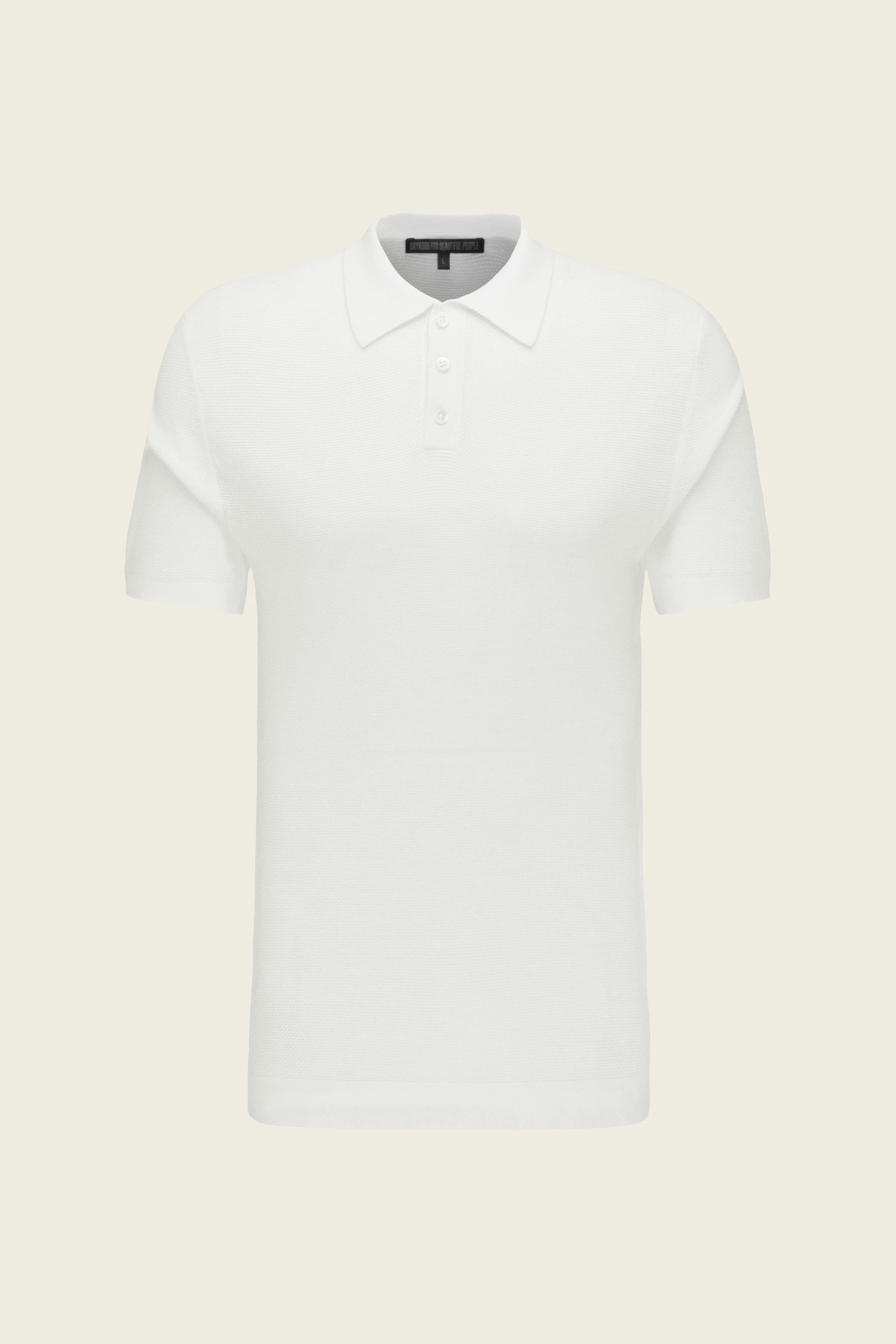 TRITON - Polo en tricot jacquard - men - blanc - Freisteller Frontansicht
