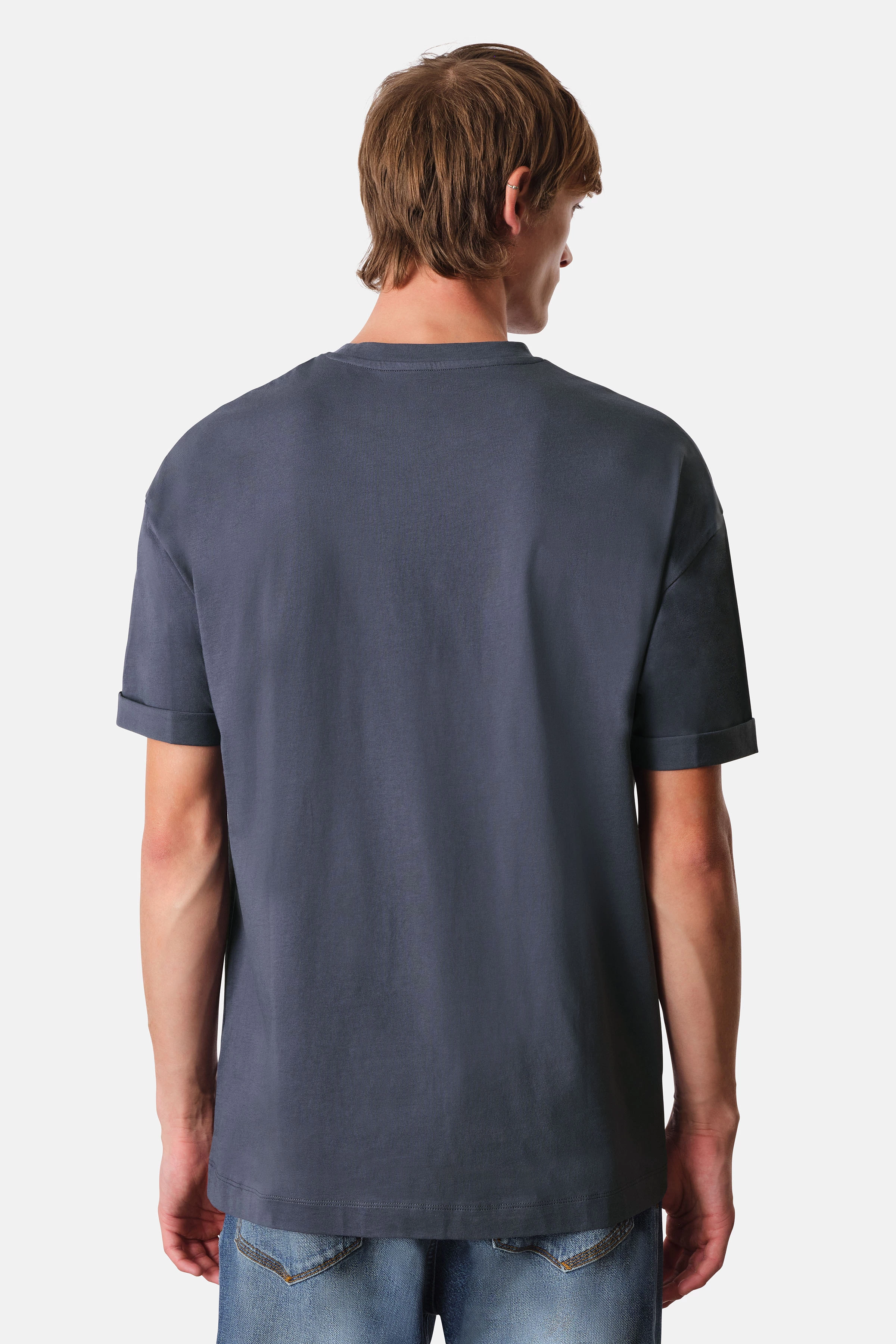 THILO - Relaxed-Fit T-Shirt in reiner Baumwolle - Herren - blau - Rückansicht
