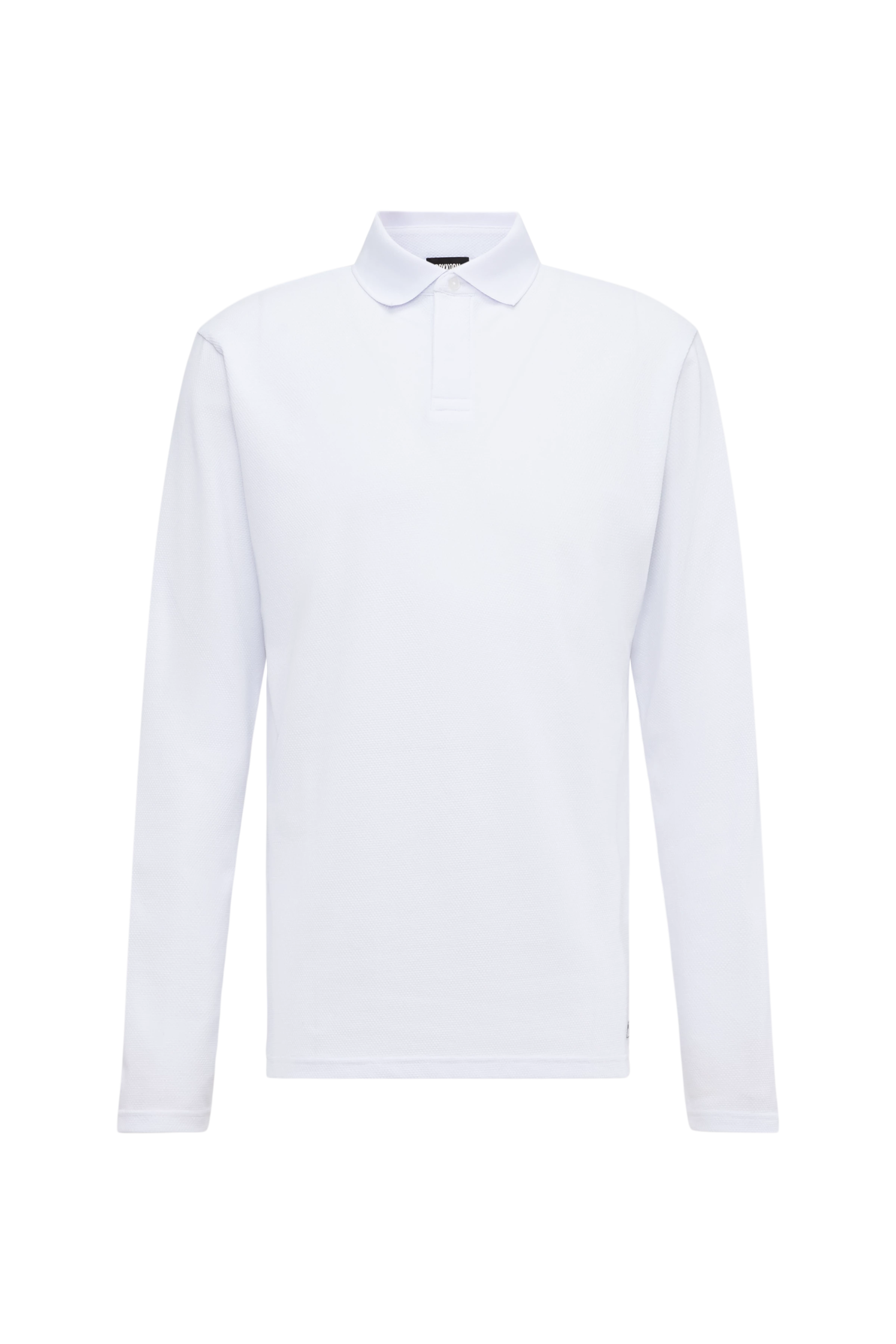 LEVINIO - Polo shirt in piqué texture - men - white - Freisteller Frontansicht