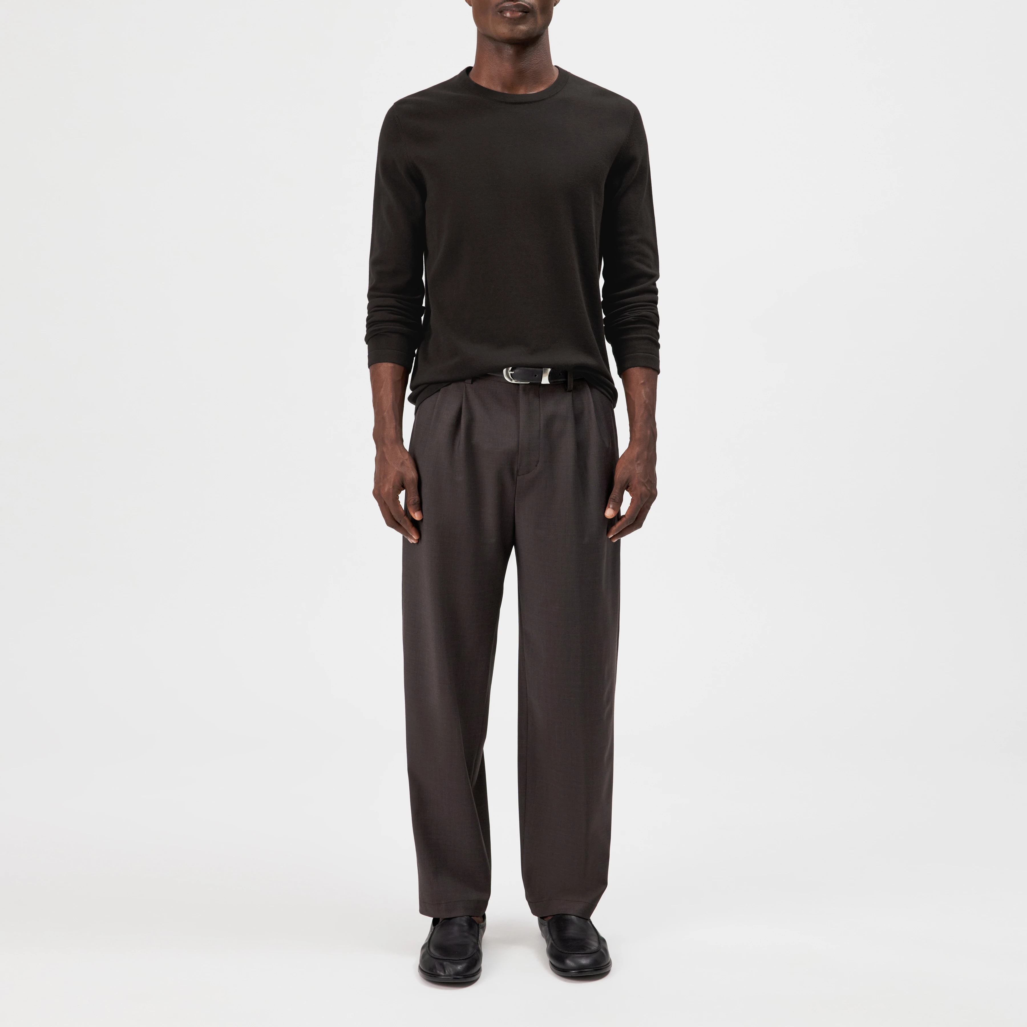 IRMINO - Long sleeve in pure cotton - men - brown - Ganzkörper-Frontansicht