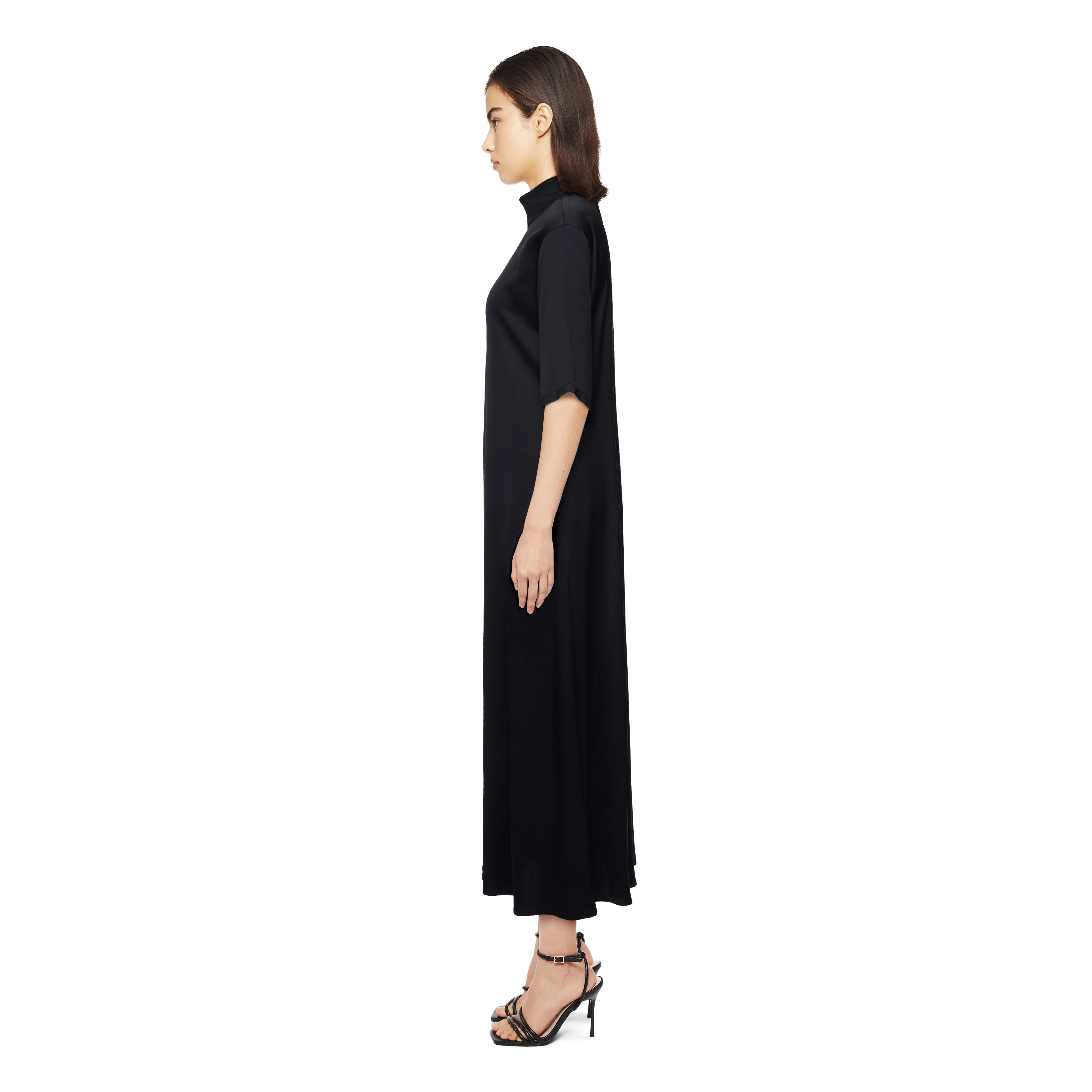 SEIRAH - Kleid in Satin - Damen - schwarz - Seitenansicht