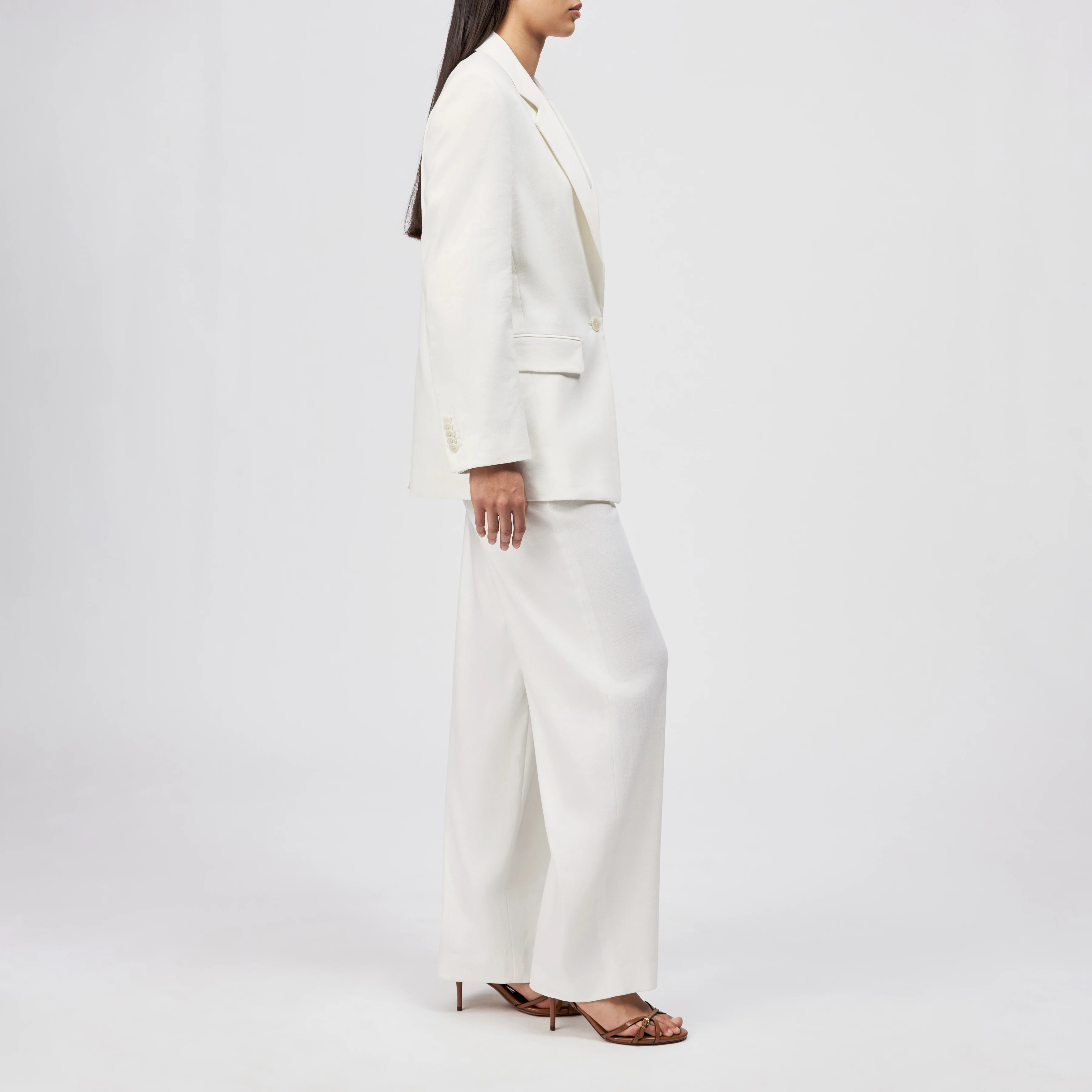 GLENDALE - Boyfriend Blazer in Linen Blend - women - off white - Seitenansicht